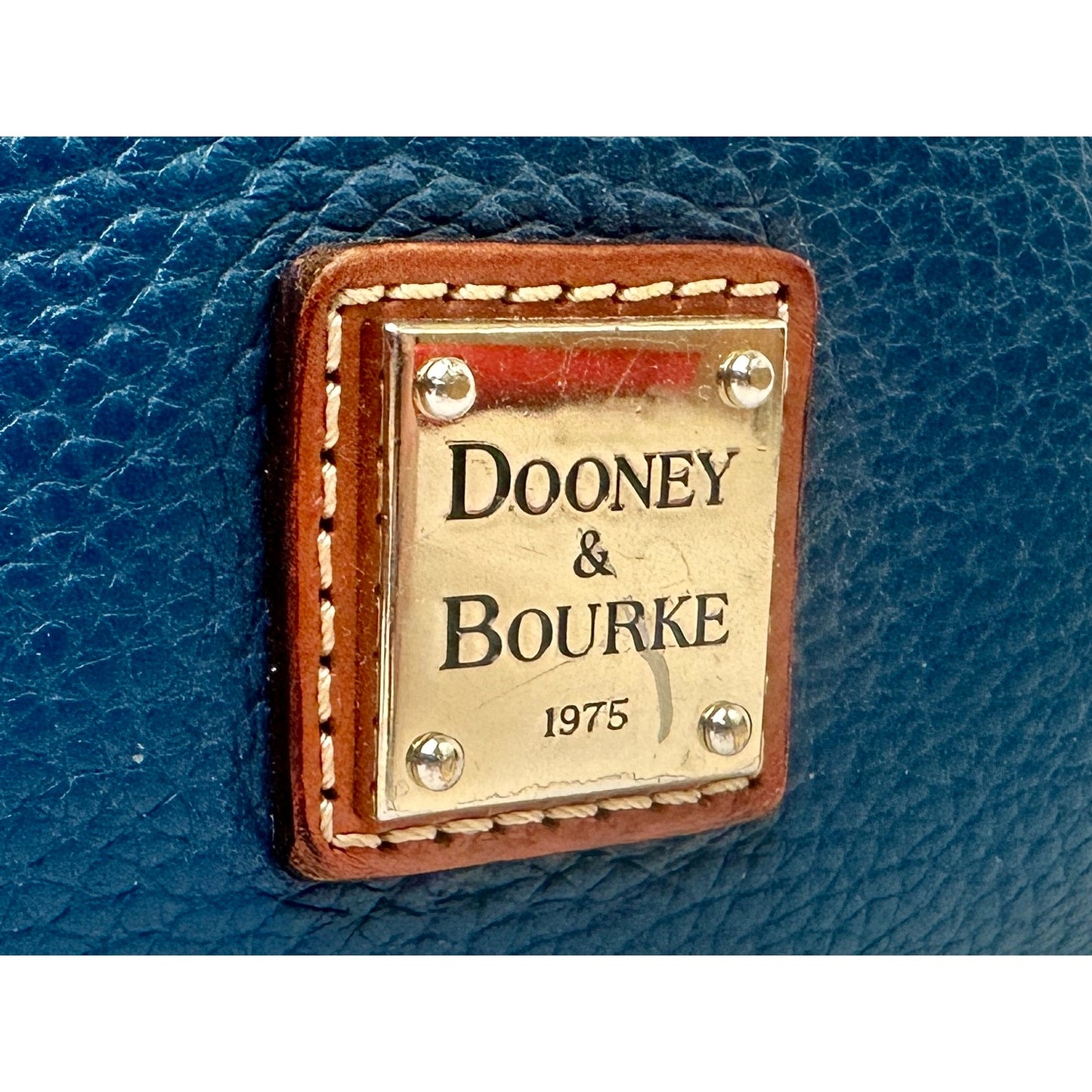 Dooney & Bourke Blue Pebble Grain Leather Letter Carrier Crossbody Bag