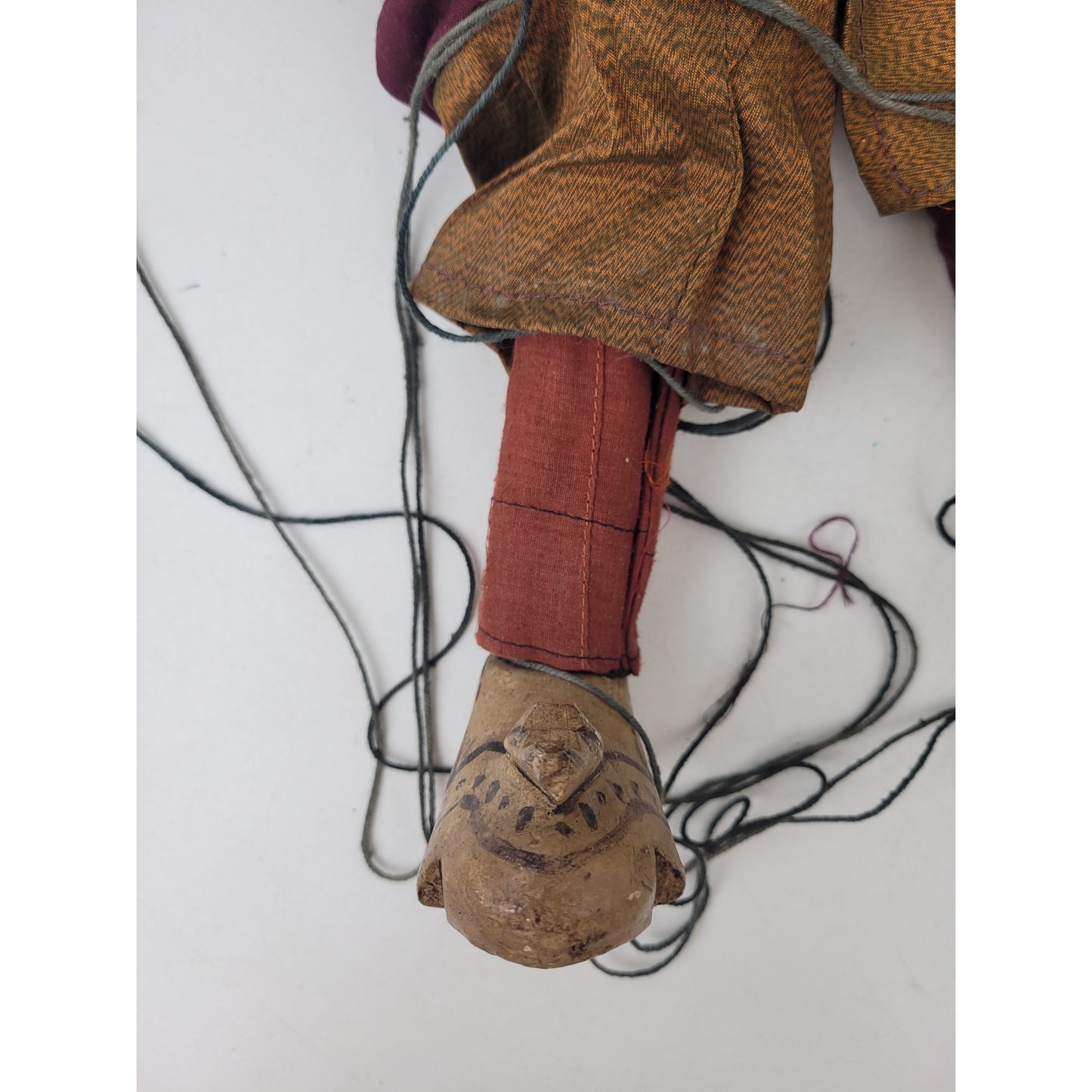 Antique Burmese Tai Hand-Carved Marionette String Puppet