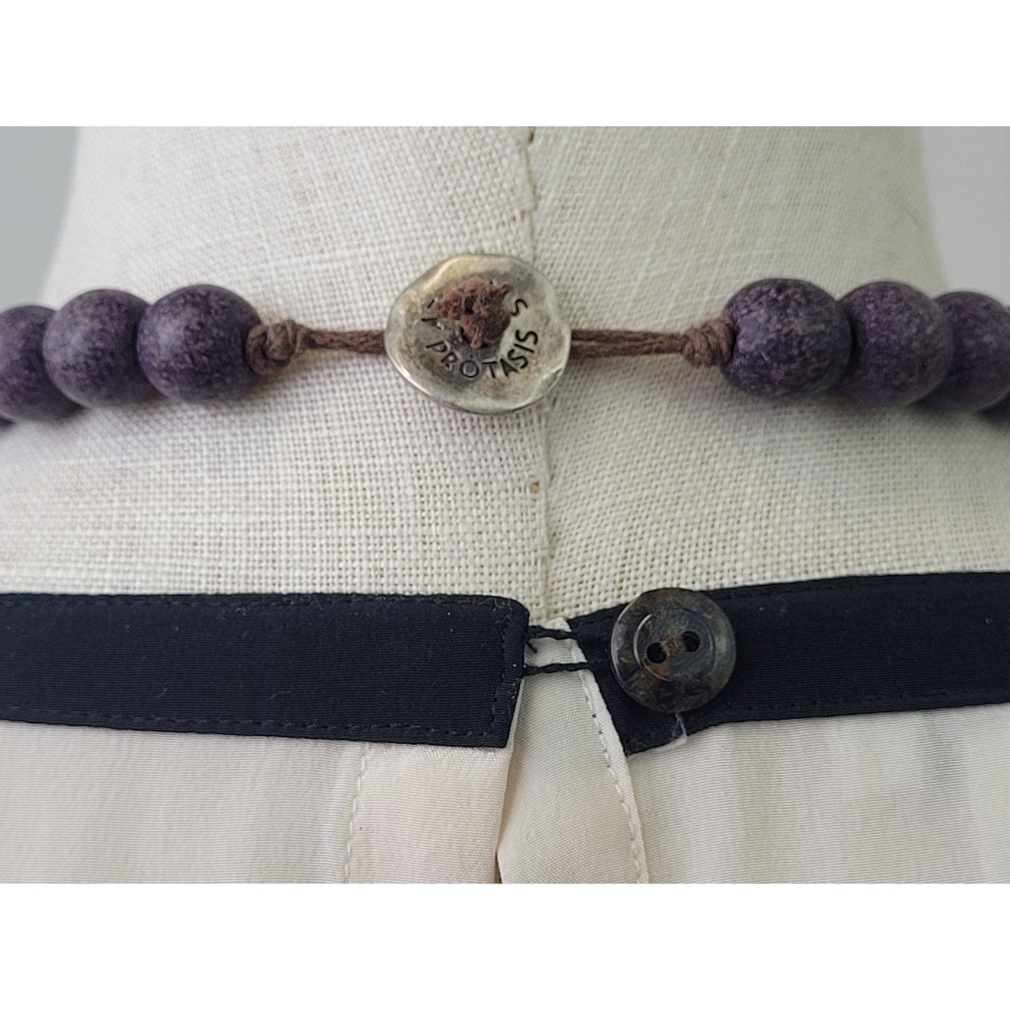 Athens Protasis Handmade Necklace w Ceramic or Clay Beads Ombre Design