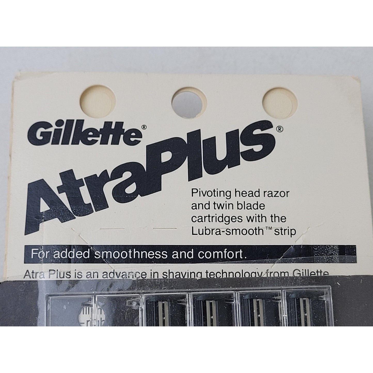 Vintage 1980s Gillette Atra Plus Metal Razor w 6 Cartridges