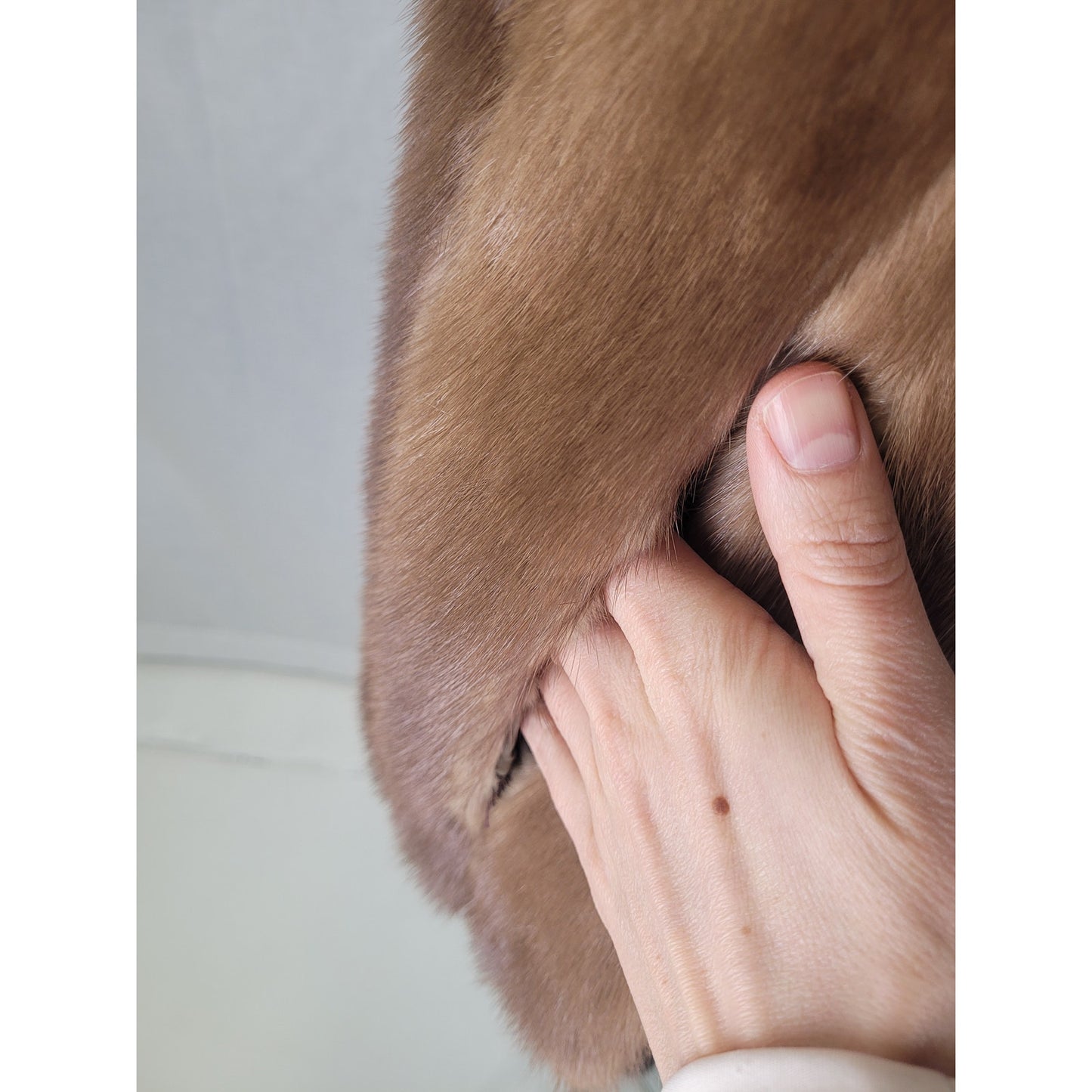 Vintage 1950s Medium Brown Mink Fur Stole Wrap Shawl Tailored Lined Sz M