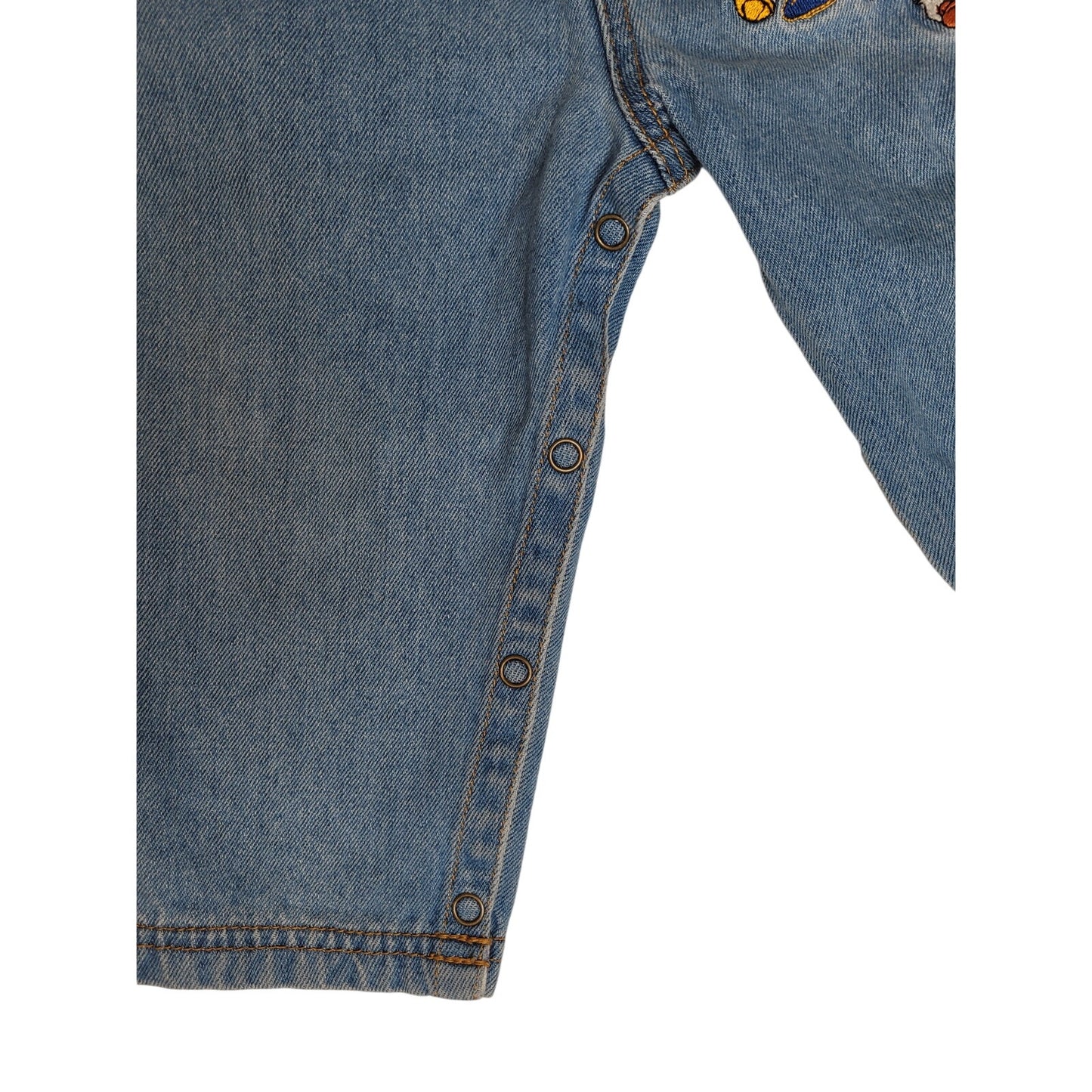 Vintage Micky & Co. Blue Denim Trousers w Embroidered Disney Characters Sz 18M