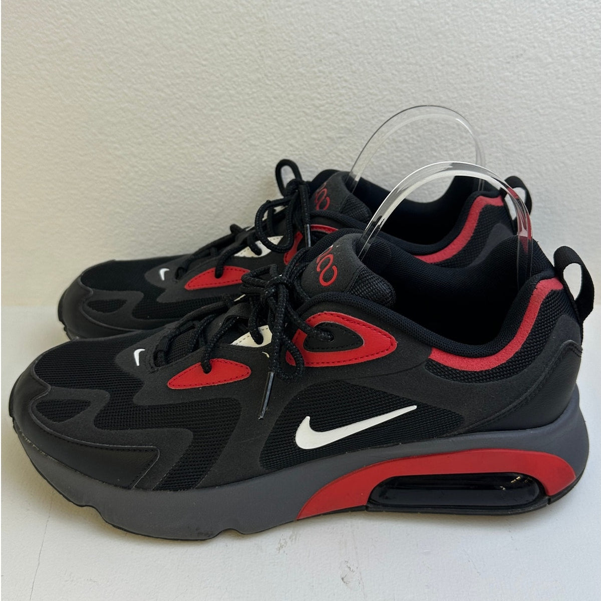 Nike Air Max 200 Black University Red (CI3865-002) Sneakers Men's Sz 10.5