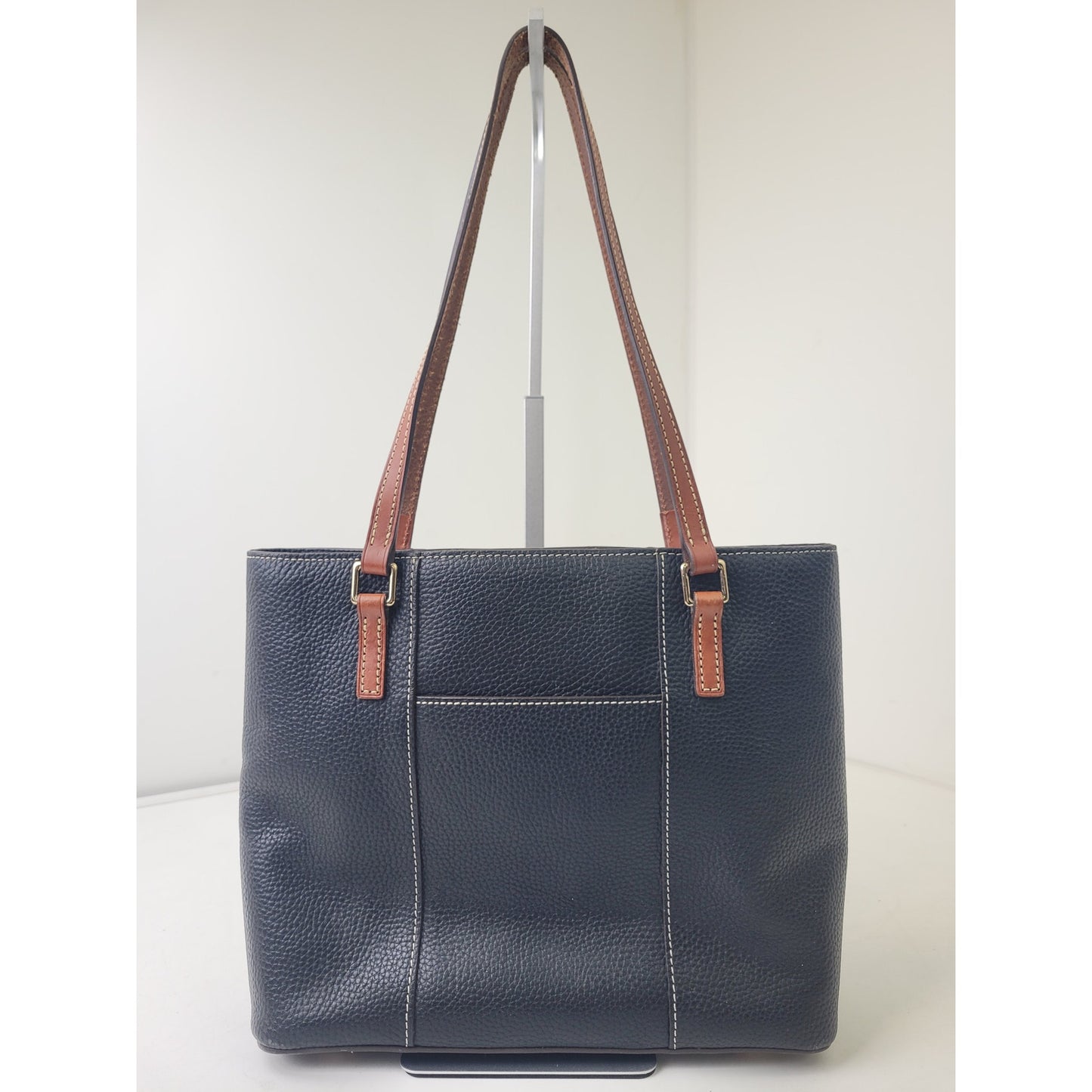 Dooney & Bourke Black Pebble Grain Leather Small Lexington Shopper Tote Bag