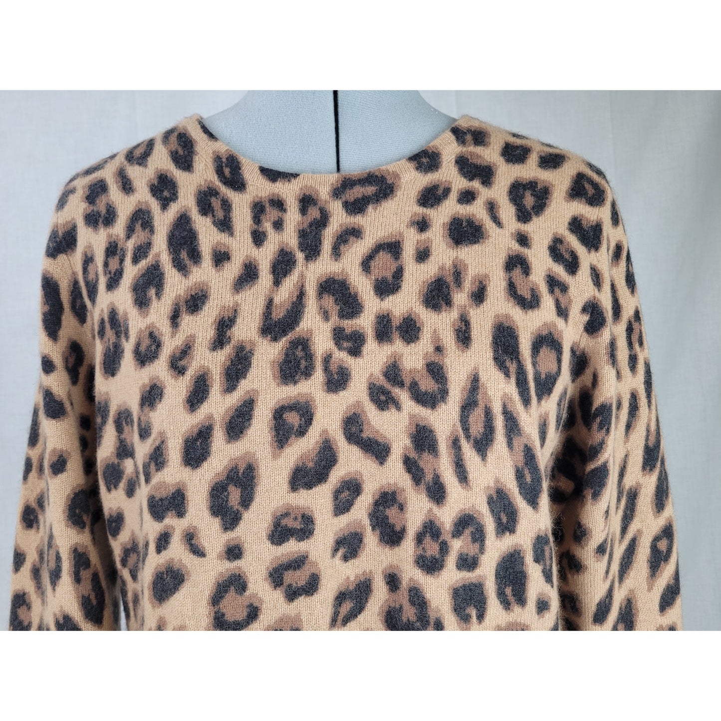 Charter Club 100% Cashmere Luxury Sweater Animal Print Sz L