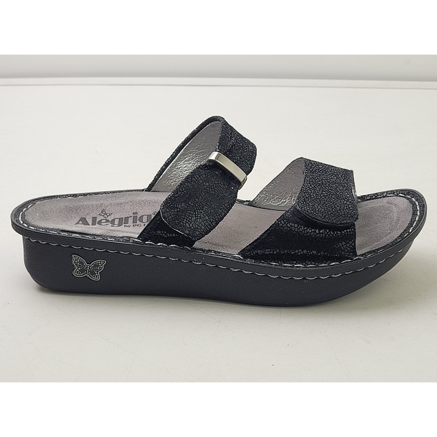 Alegria Karmen Black Leather Slide Sandals Women's Sz 40 (9.5)