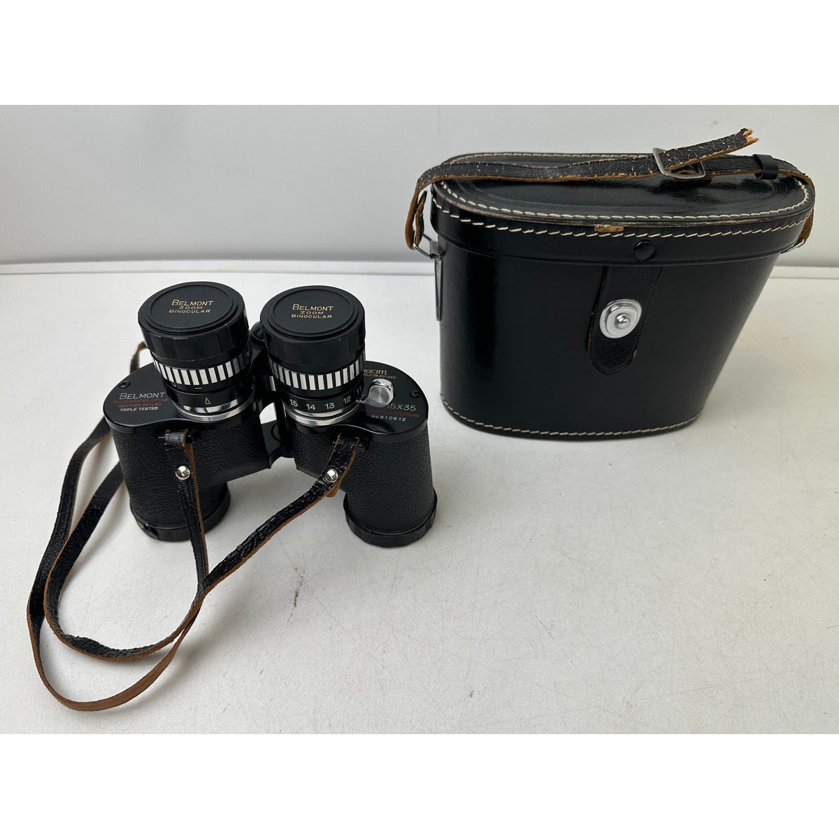 Vintage Belmont Tri-Tested Extra Wide Angle Zoom Binoculars 7X-15X35 with Case