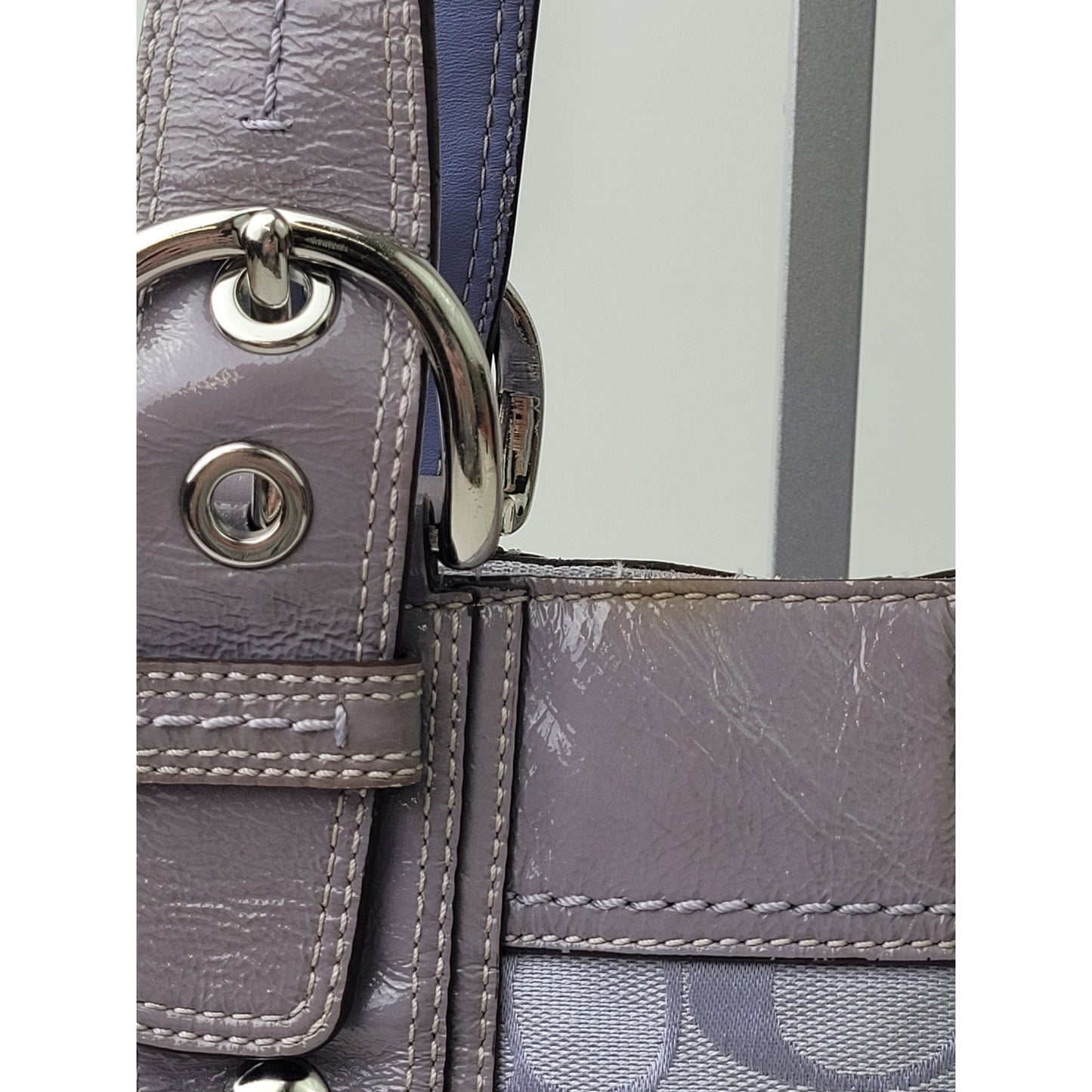 Y2K Lavender Coach Soho Pleated Signature C Canvas Shoulder Bag