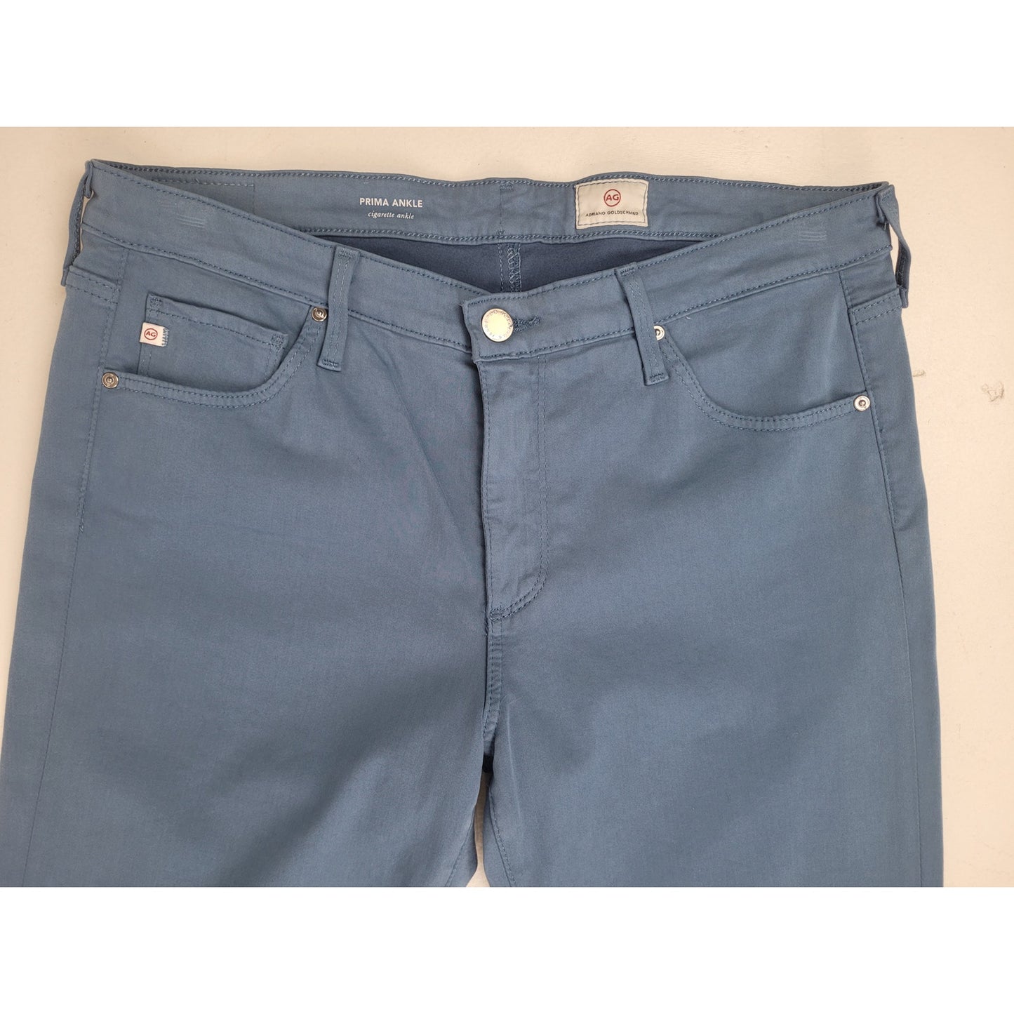 AG Adriano Goldschmied Slate Blue Prima Cigarette Ankle Pants Women's Sz 31