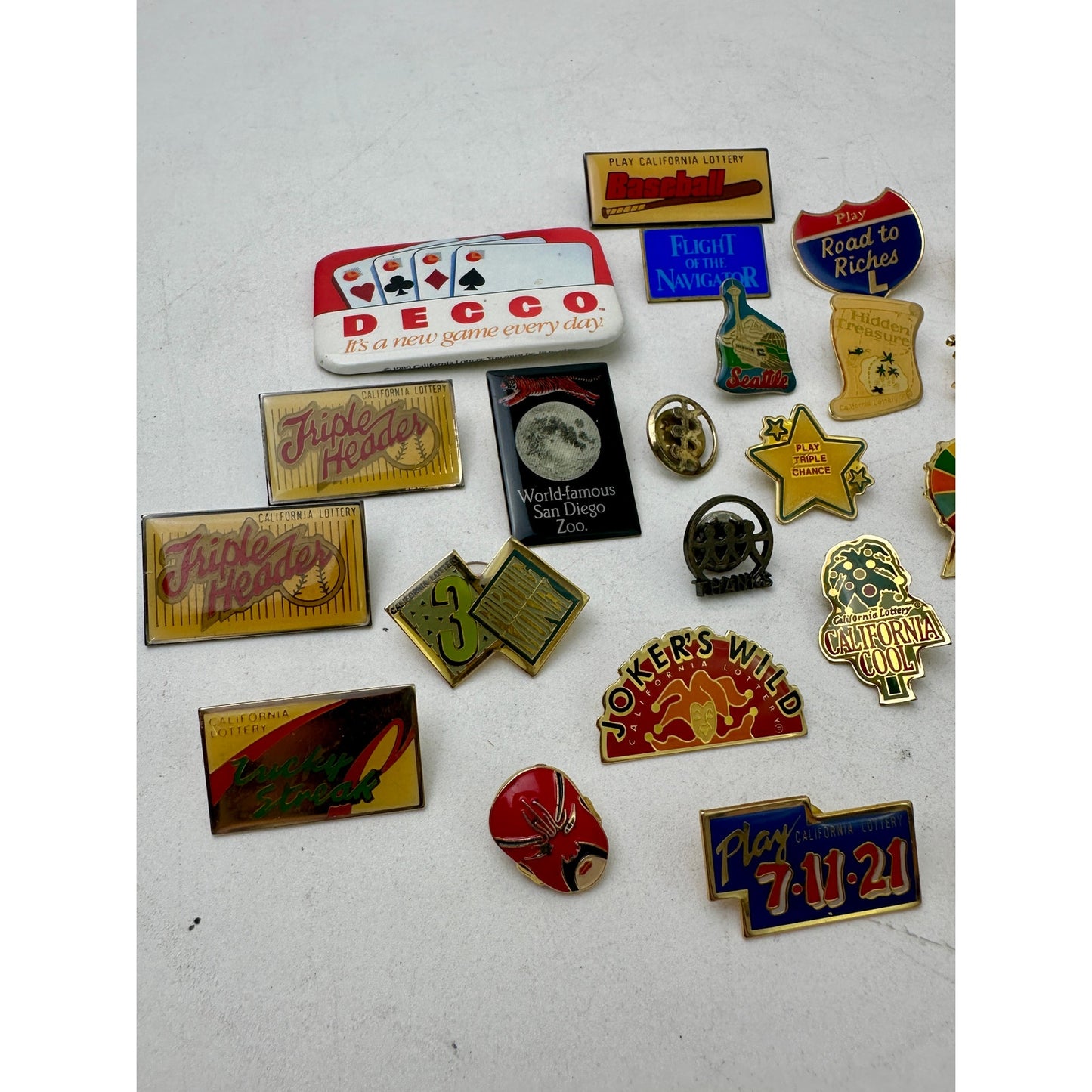 Lot of Vintage California Lottery Lapel Pins