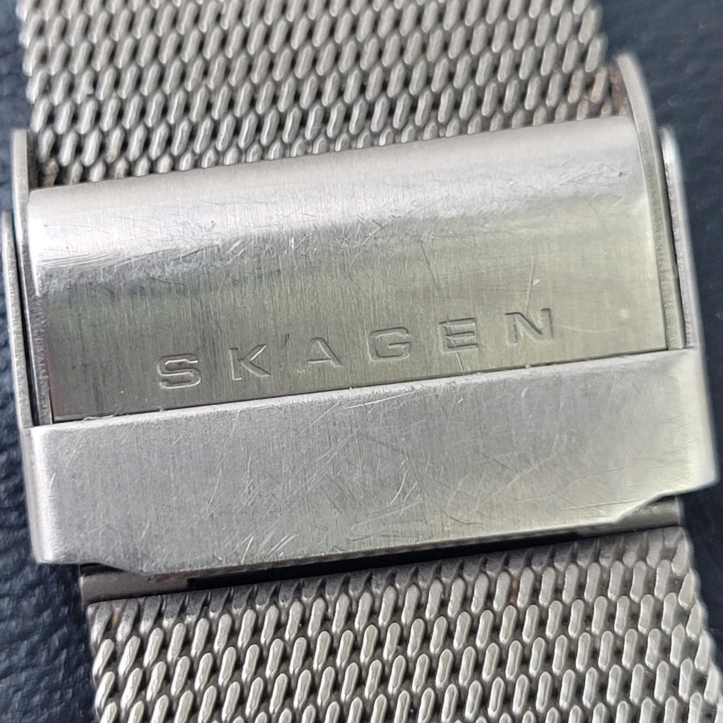 Skagen Denmark 851LTTM Men's Titanium Rectangular Watch Adjustable Mesh Band