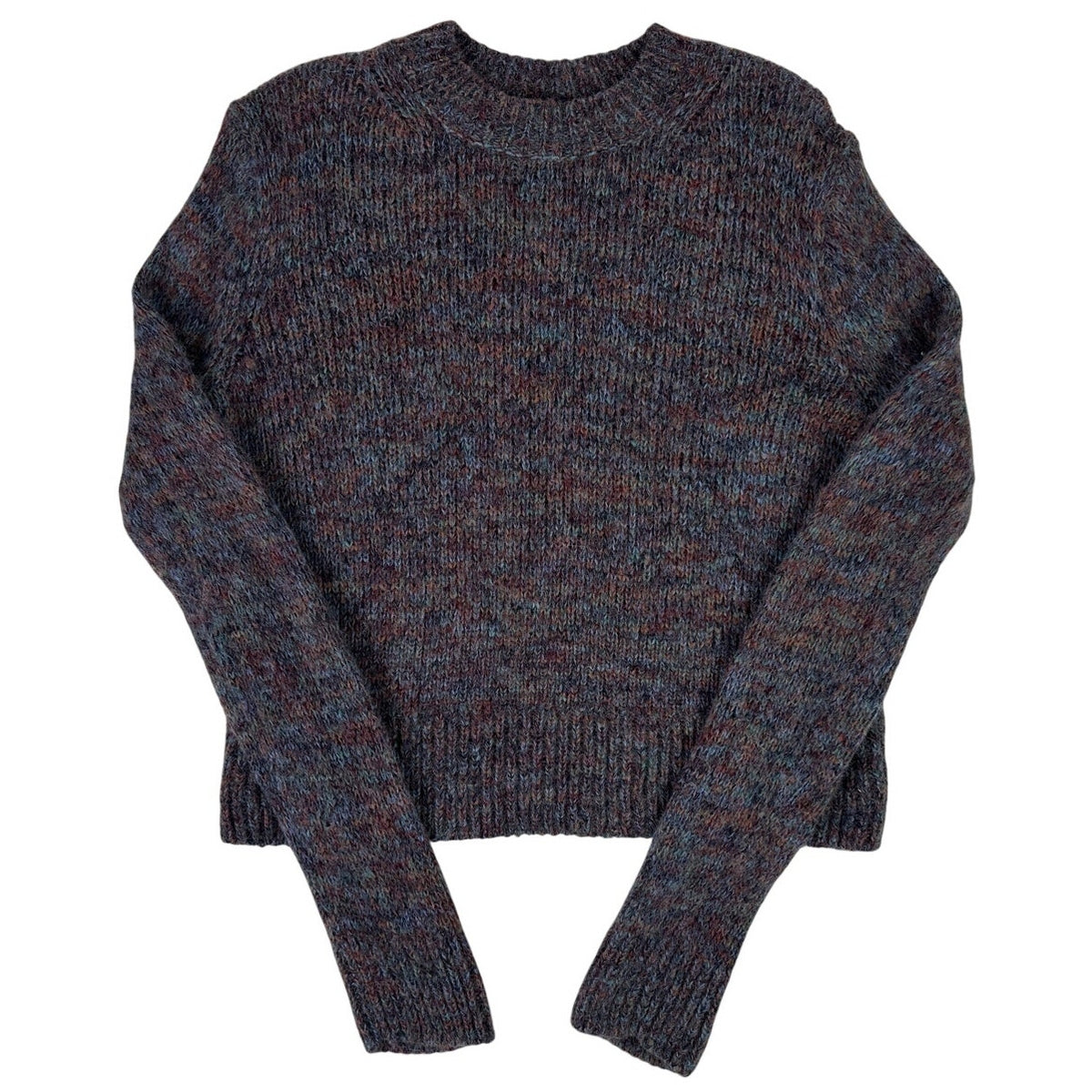 Vince Purple Marled Alpaca-Blend Crew-Neck Sweater Women's Sz M