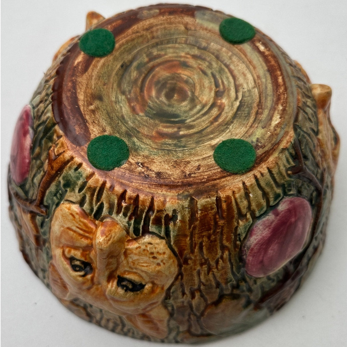 Antique 1920s Weller Pottery Woodcraft Fox Bowl / Hanging Planter