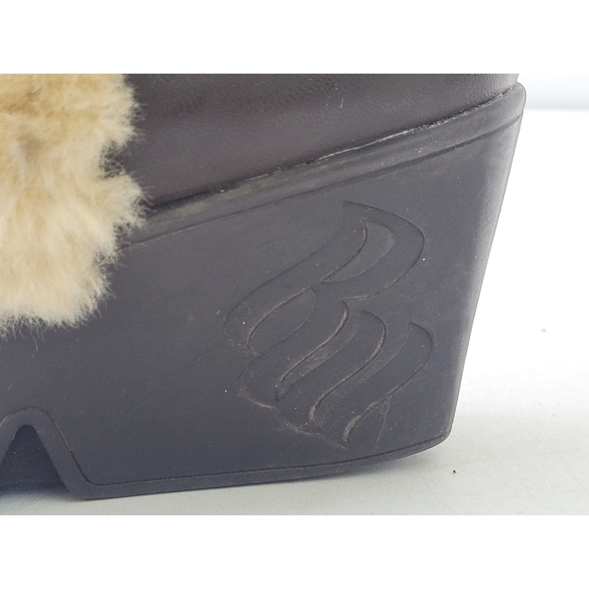 Vintage Y2K Rocawear Faux Fur Knee-High Brown Boots Wedge Heels Sz 8