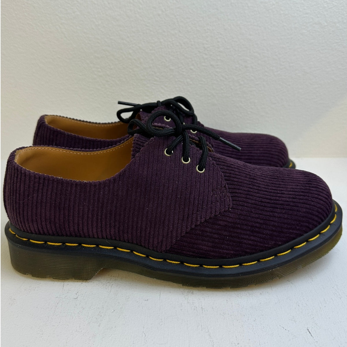 Dr. Martens 1461 Oxblood Corduroy 3-Eye Shoes Men's Sz 8