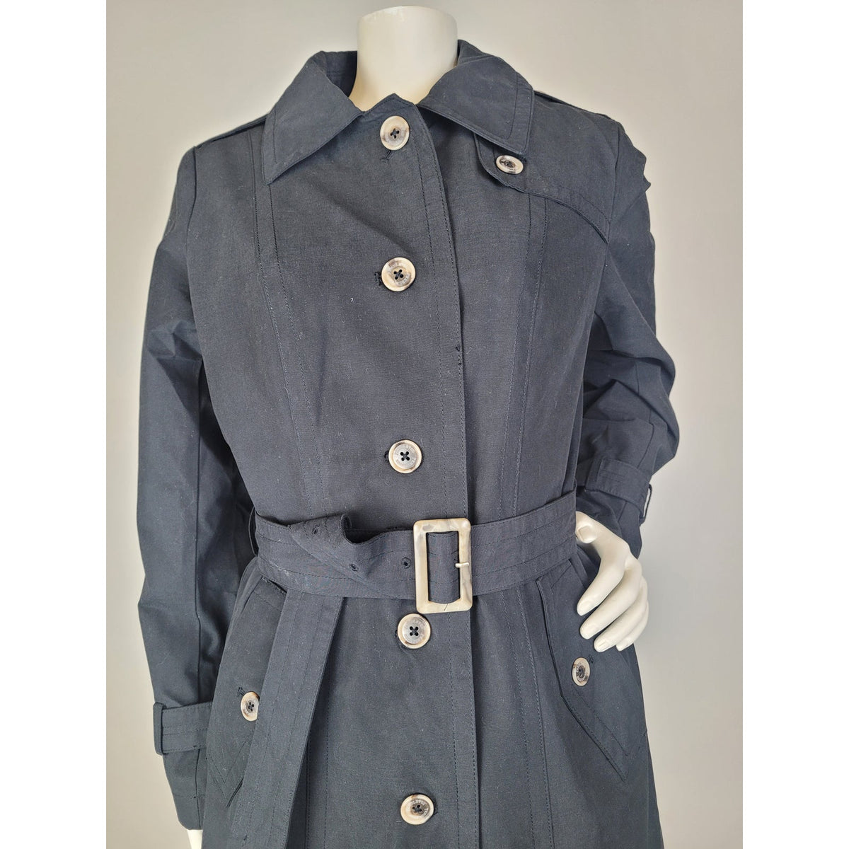 Pendleton Ladies' Waterproof Trench Coat Black Plaid-Lined Sz XS