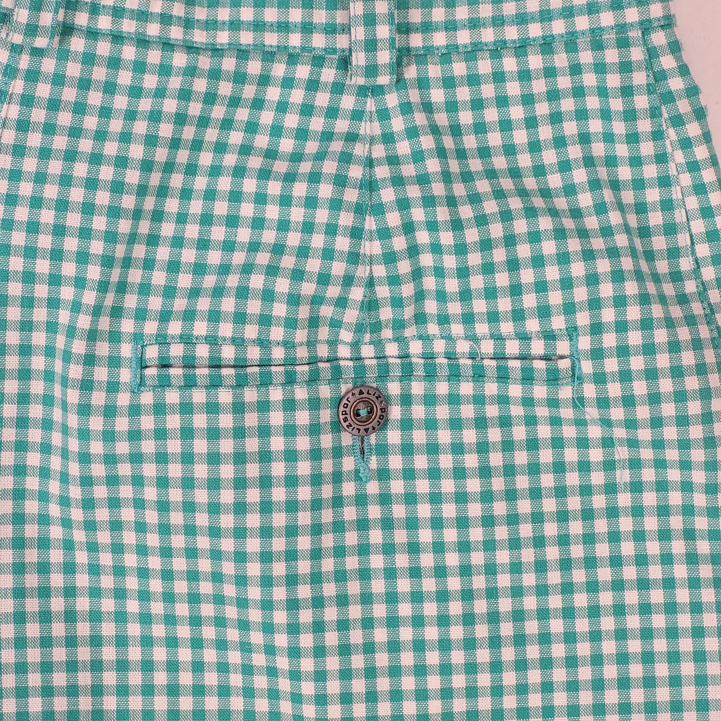 VTG 90s LizSport High Rise Green Plaid Pleated Shorts Women's Sz 28" Waist