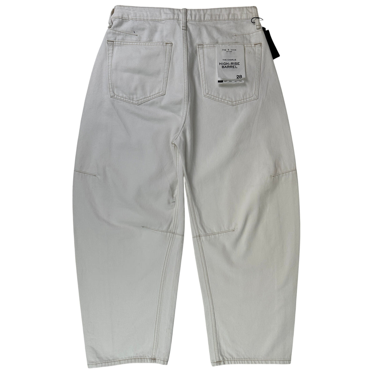 Rag & Bone White The Charlie High-Rise Barrel Jeans Women's Sz 28 NWT