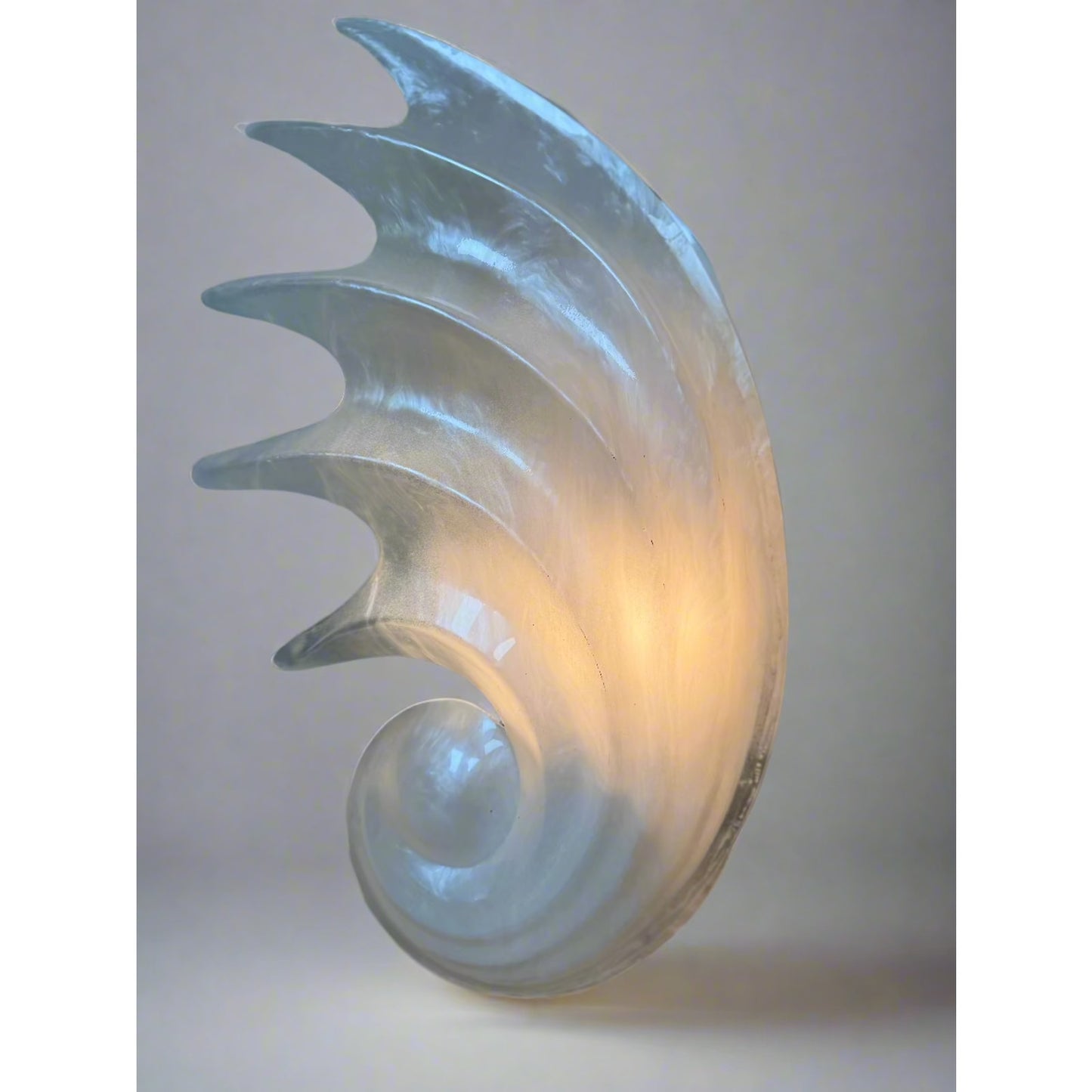 *RARE* Vintage 1970s Large Lucite Seashell Rougier Wall Light