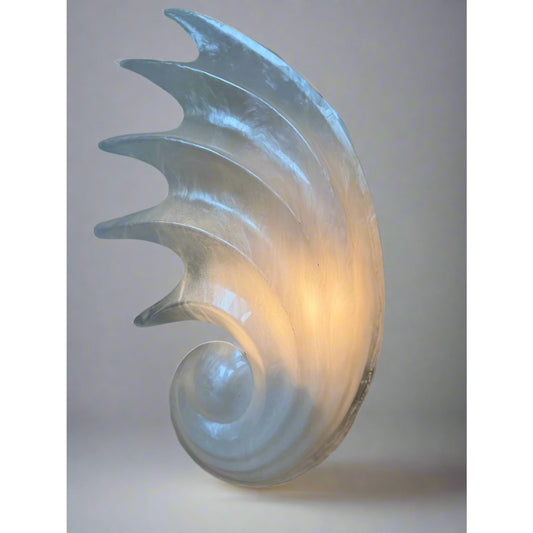 Designer Vintage 1970s/1980s Large Lucite Seashell Rougier Wall Light