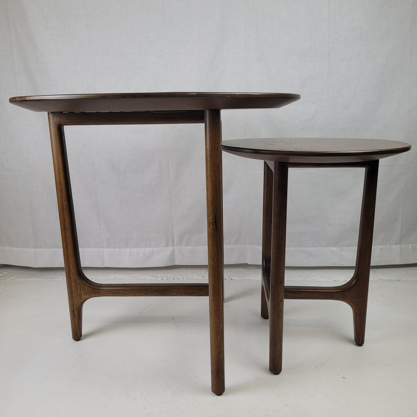 Revelation Mid-Century Modern Style Stow Away Nesting Tables | Set of 2