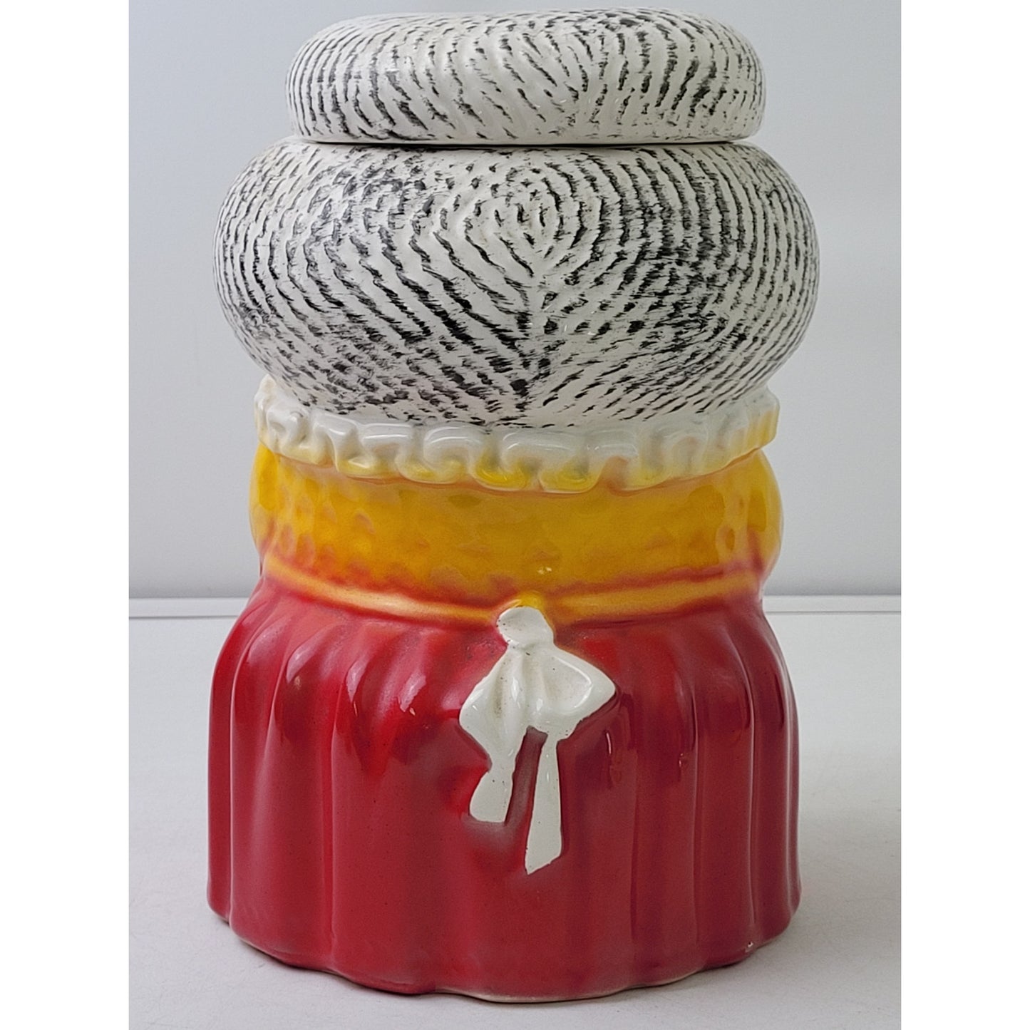 Vintage 1950s McCoy Granny Cookie Jar Yellow & Red