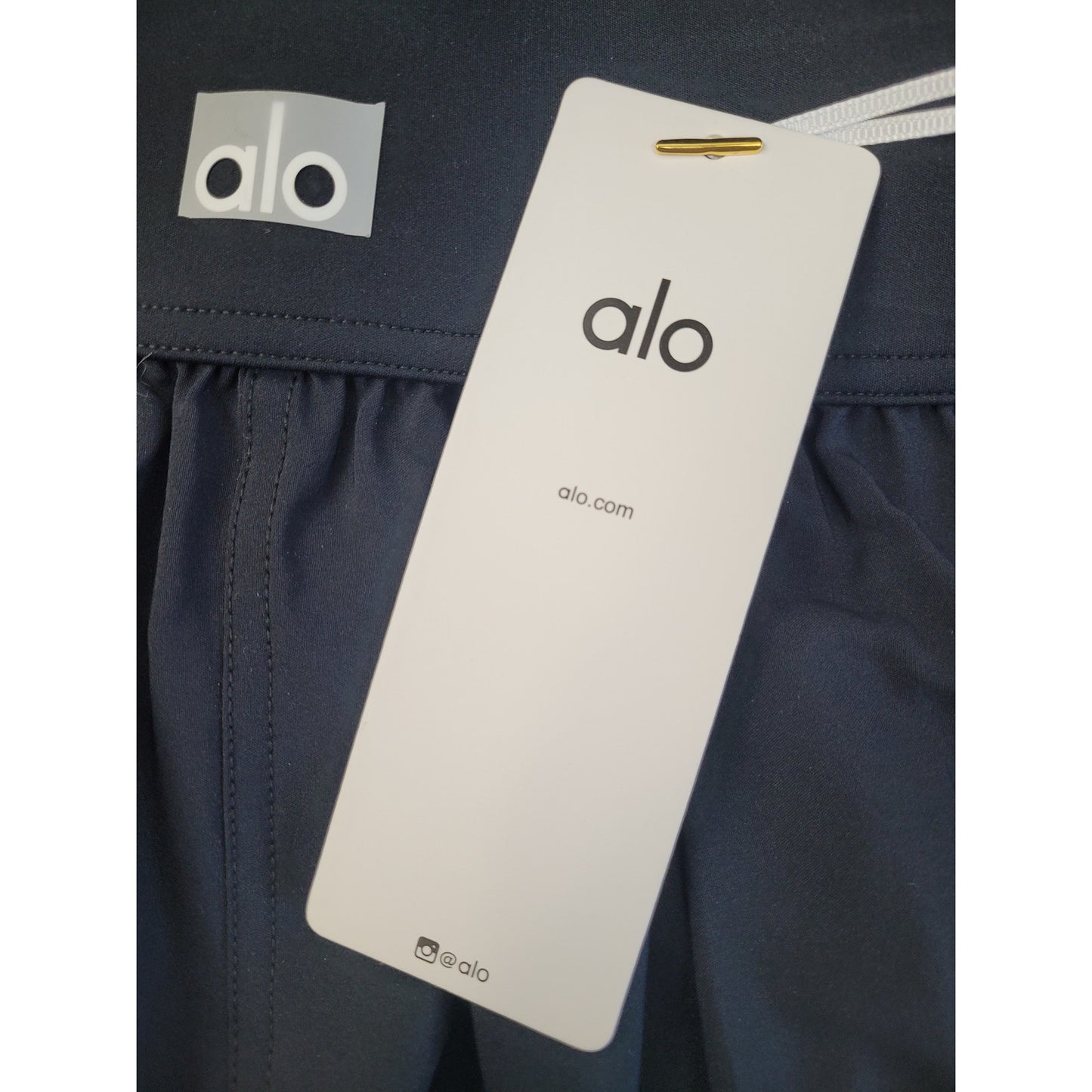 Alo Yoga Wide-leg Pant Pleated Front High Rise Waistband Logo Women's Sz S NWT