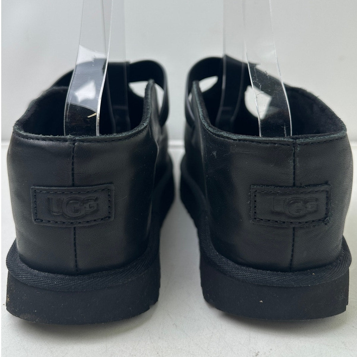 Ugg Goldenstar Hi Clog Black Leather Platform Mules Women's Sz 12