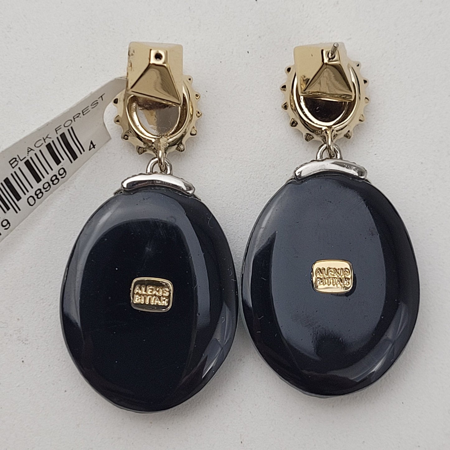 Alexis Bittar Lucite and Crystal Dangle Earrings 1 7/8" Drop Retail $235