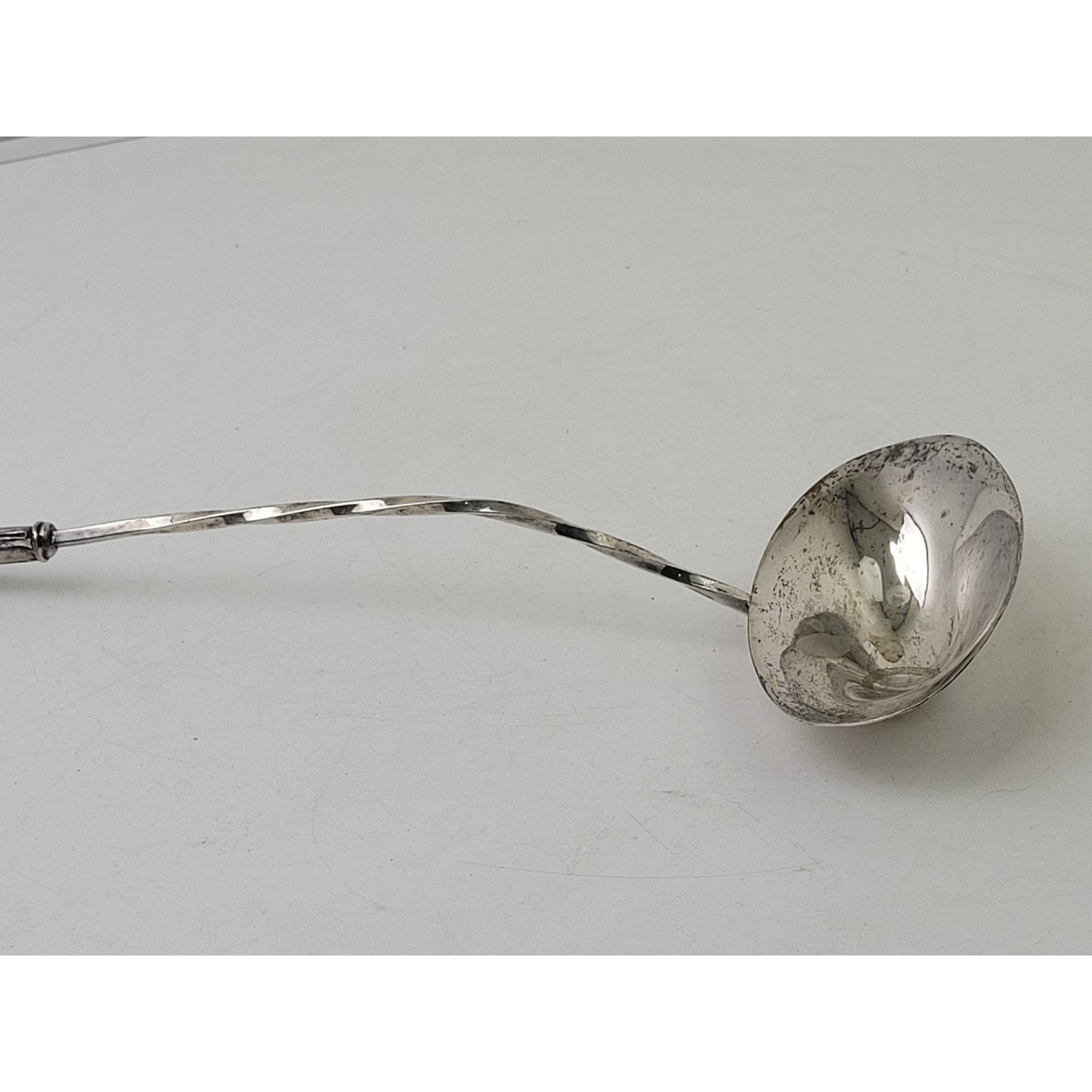 Antique Punch Ladle Intricate Handle Pattern Long Twisted Stem | 17 1/4"
