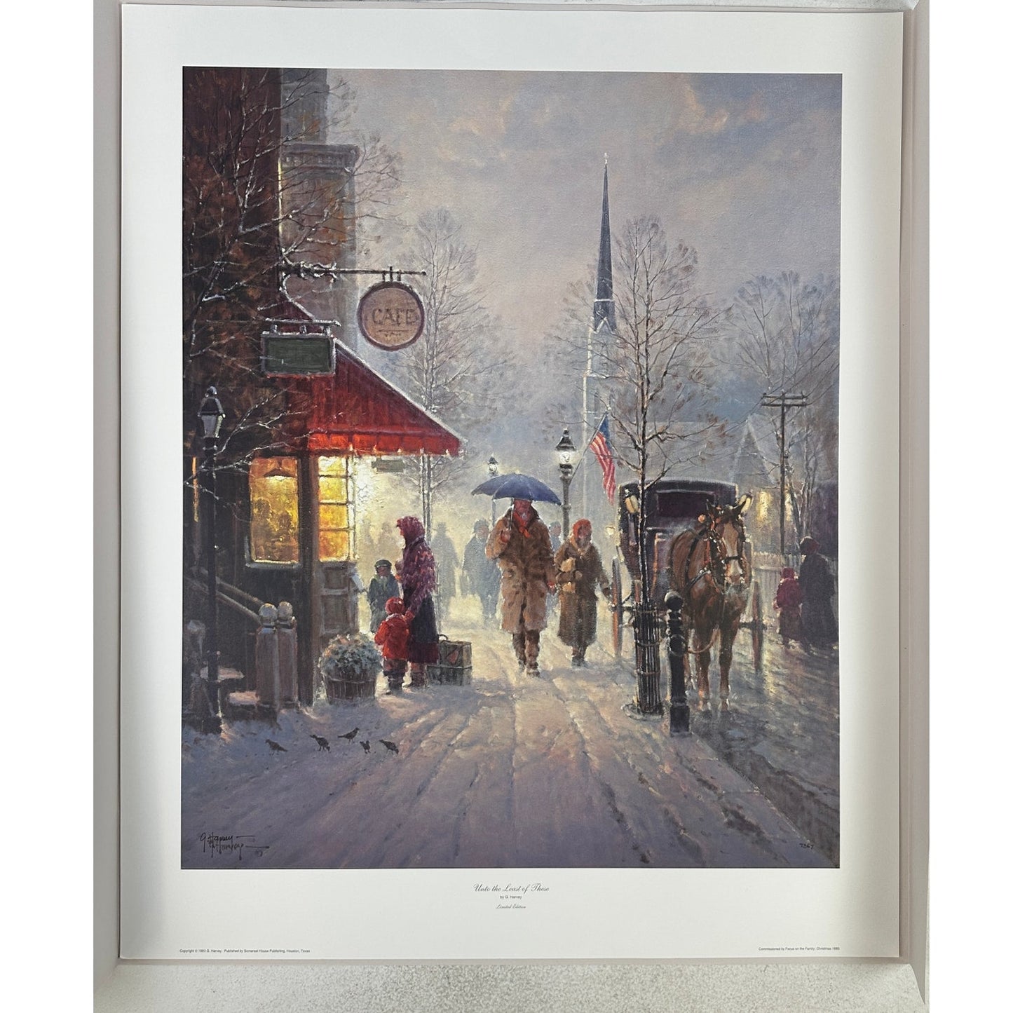 G. Harvey "Unto the Least of These" Limited Edition 1993 Christmas Print