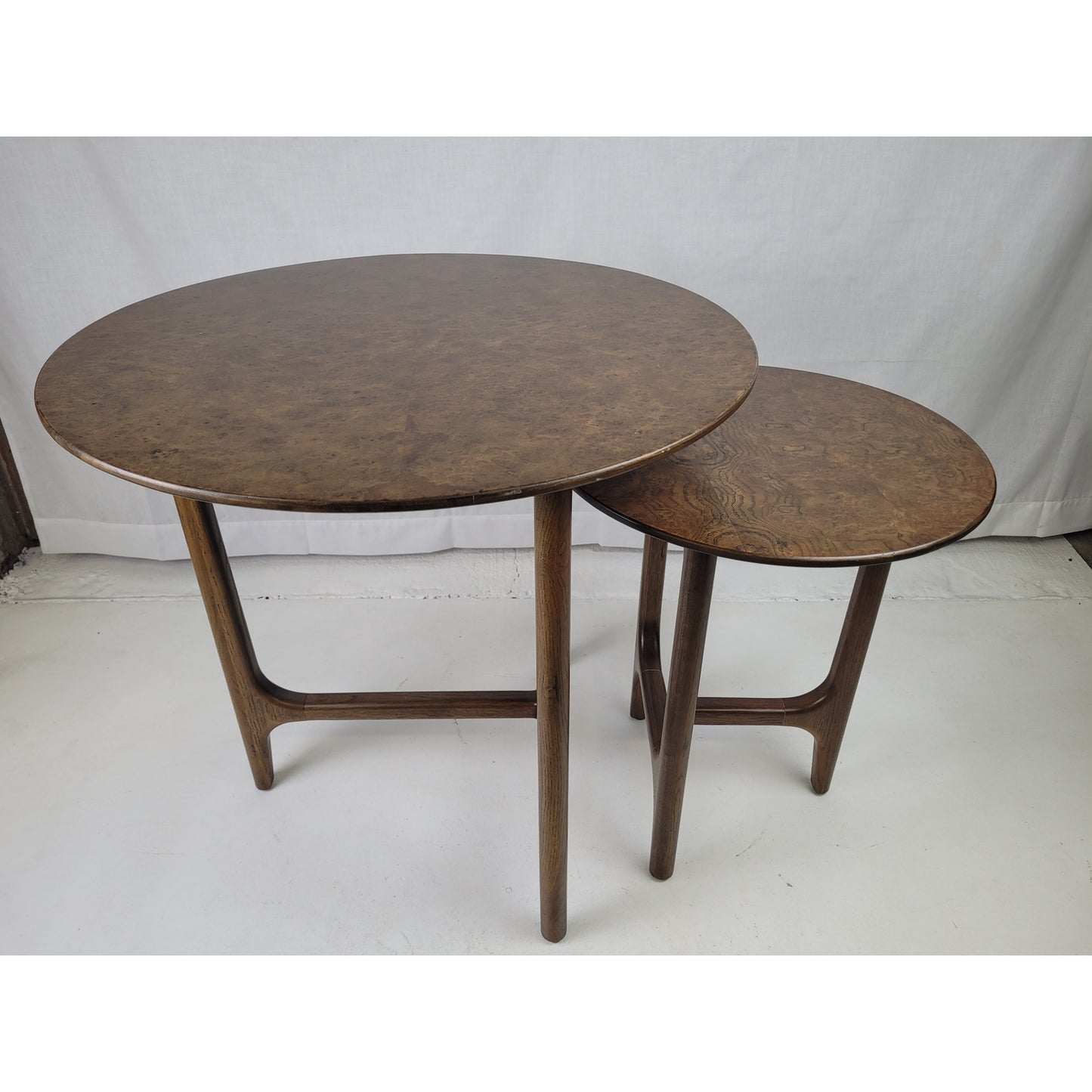 Revelation Mid-Century Modern Style Stow Away Nesting Tables | Set of 2