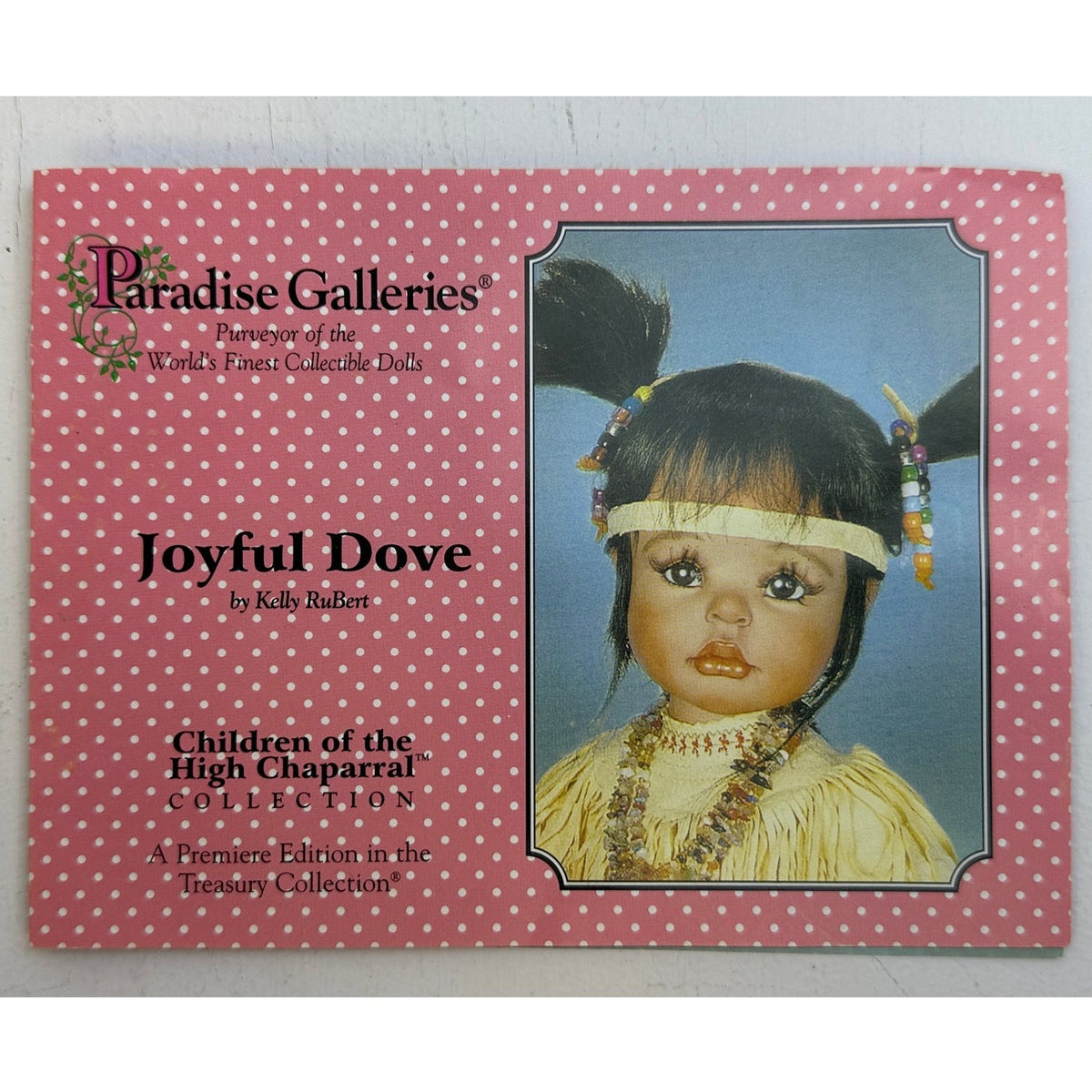 Vintage Paradise Galleries Treasury Collection Joyful Dove Native American Doll
