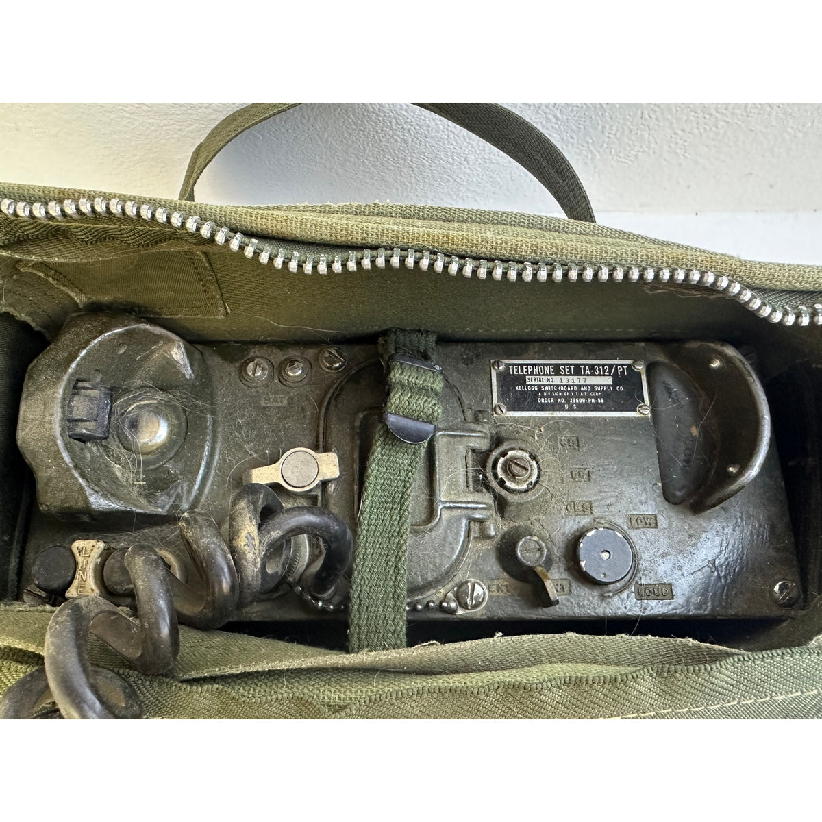 Vintage Vietnam-Era US Military TA-312/PT Field Telephone with Canvas Case