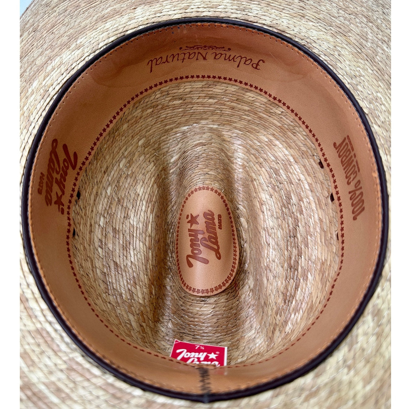 Tony Lama 100% Cowboy Palma Natural Straw Western Hat Sz 7 1/4