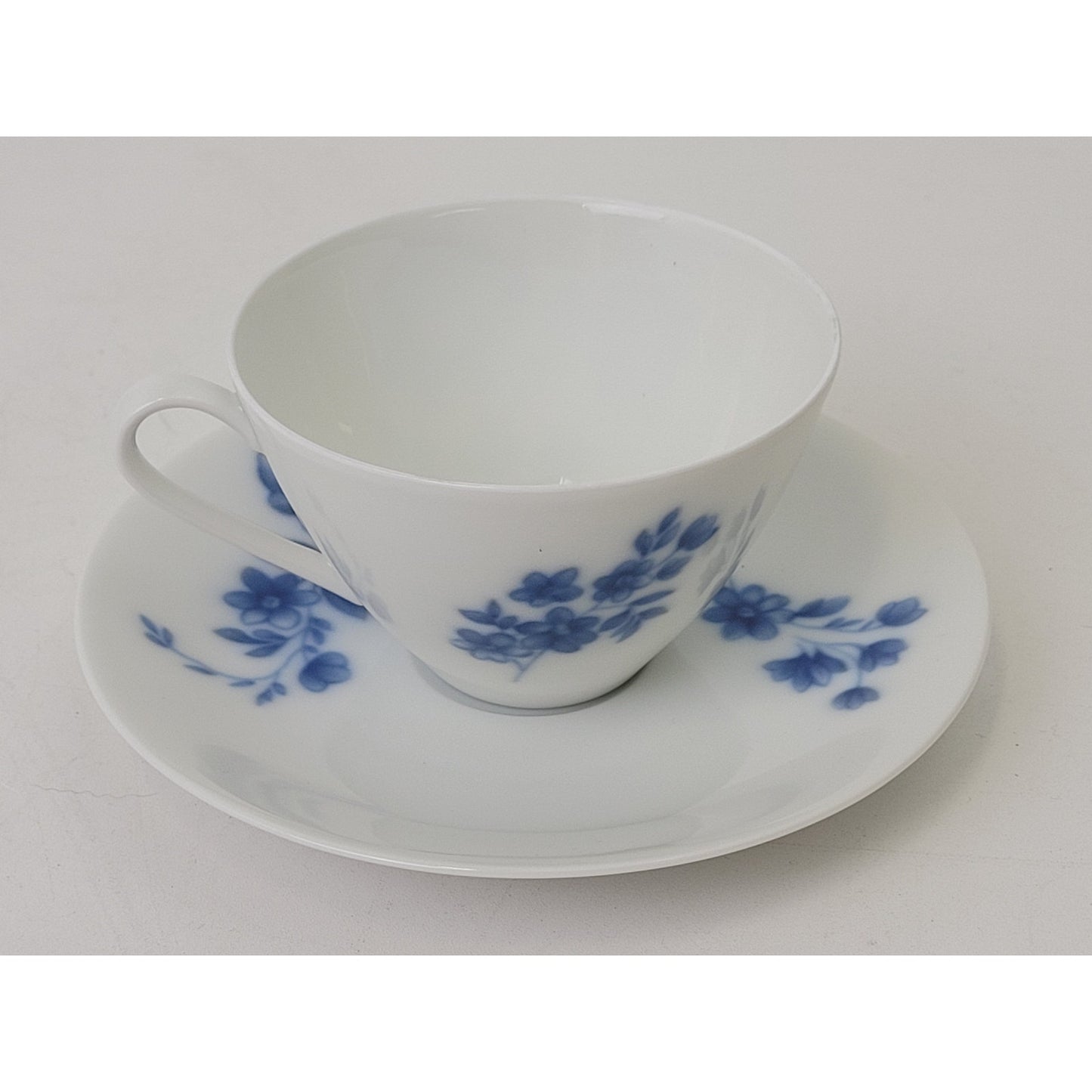 Vintage Set of 5 Arzberg Midnight Rose Teacups & Saucers Germany