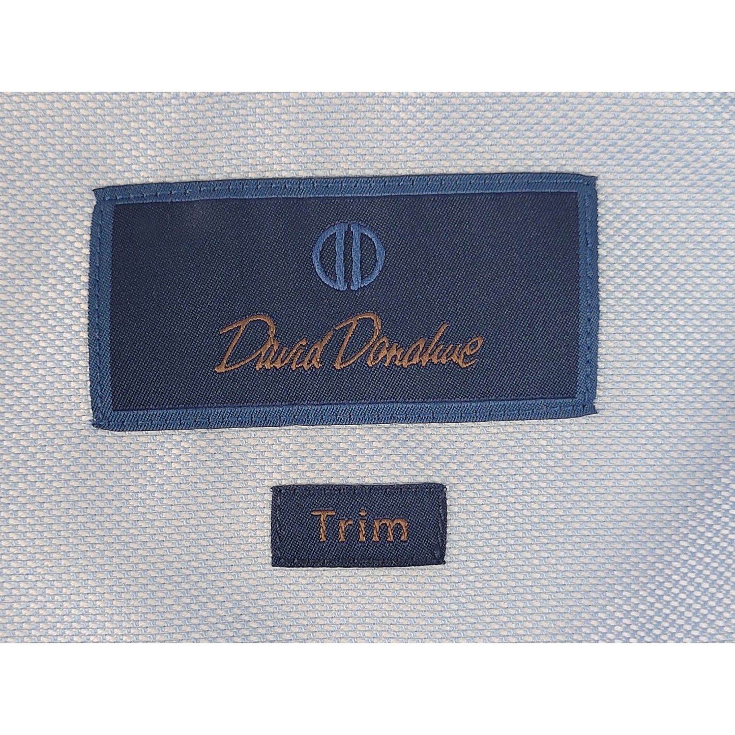 NWT David Donahue Trim Fit Blue Dress Shirt Sz 18 34/35