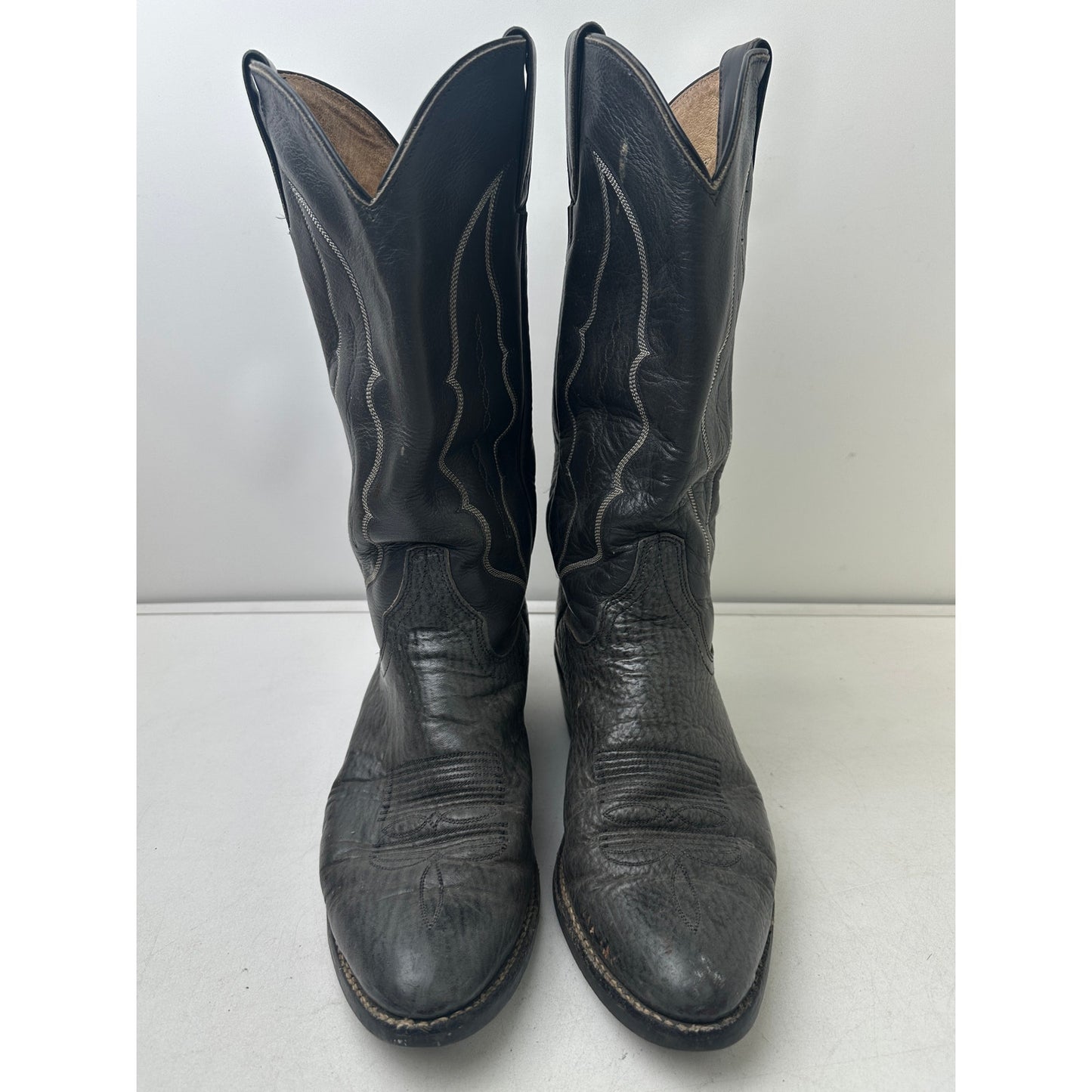 Vintage Abilene Exotic Dark Gray Sharkskin Western Cowboy Boots Men's Sz 9