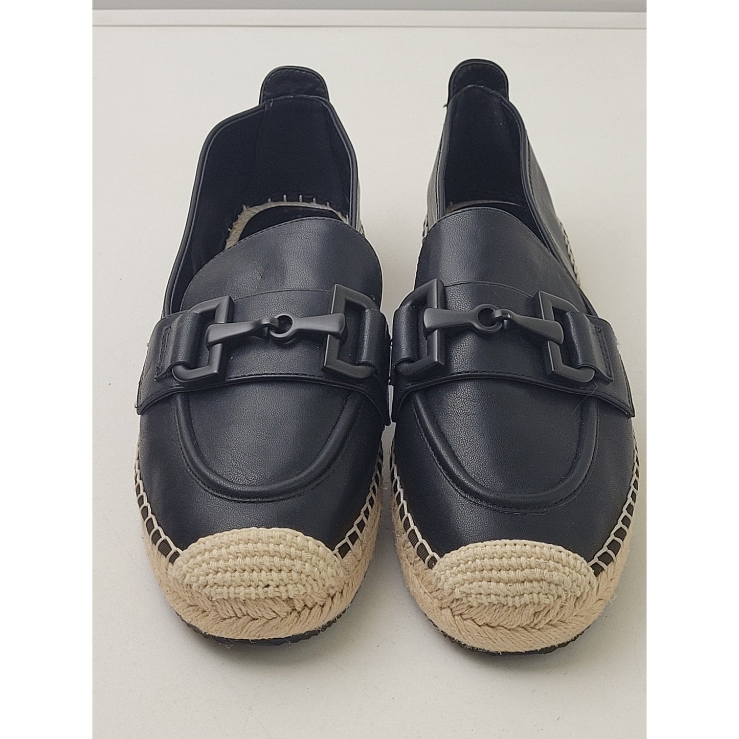 DKNY Mally Slip On Bit Buckle Espadrille Loafer Flats Sz 9.5