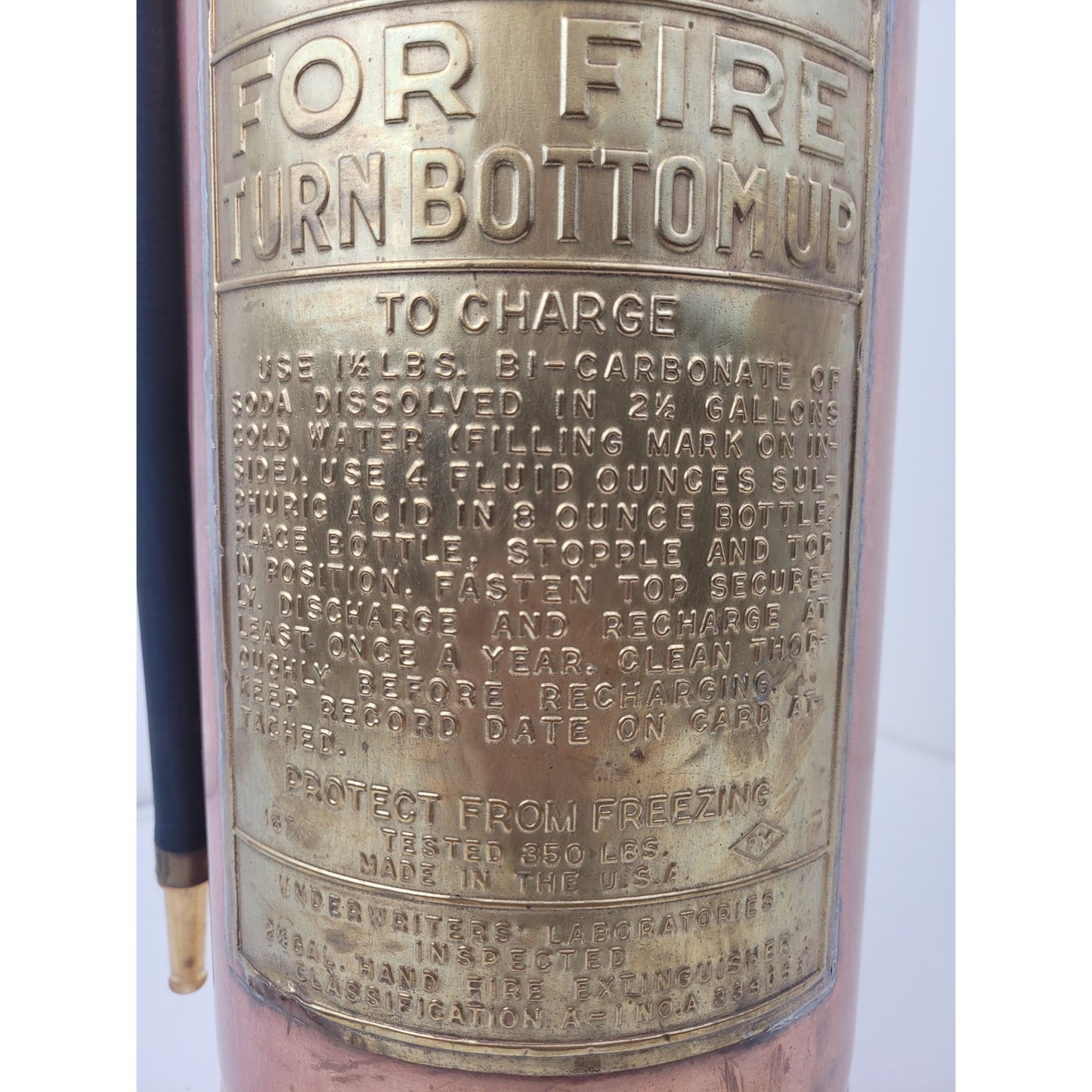 Antique Empire Copper Brass Fire Extinguisher