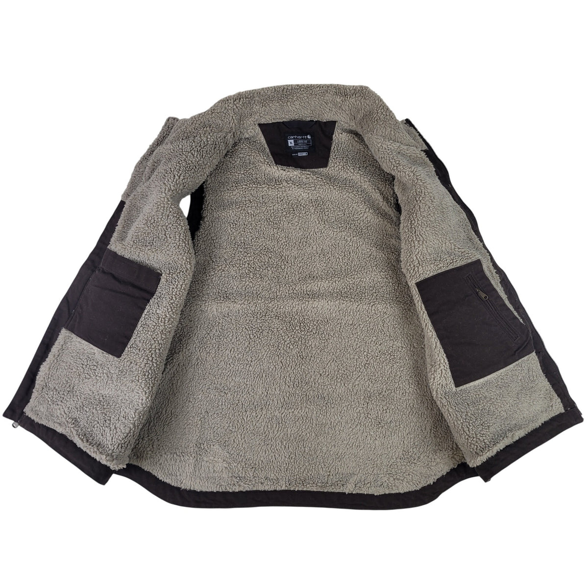 Carhartt Washed Duck Sherpa-Lined Mock-Neck Vest Loose Fit Men's Sz XL