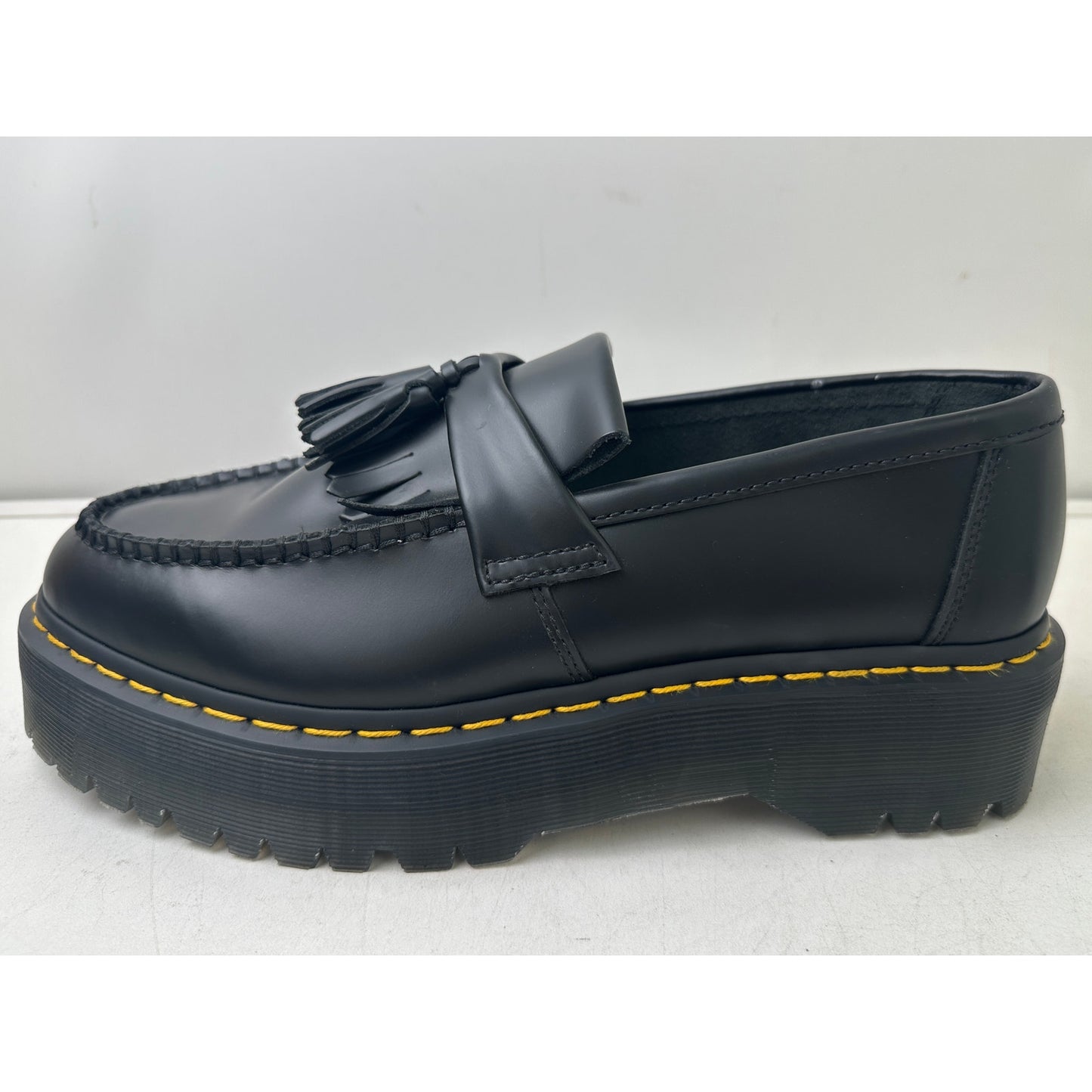 Dr. Martens Adrian Quad Black Smooth Leather Platform Tassel Loafers M 11 / W 12