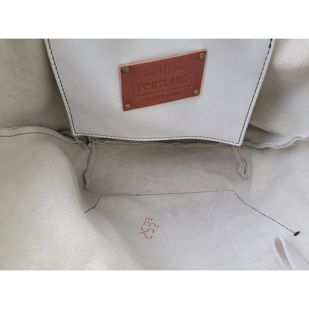 Portland Leather Goods Classic Leather Tote in Beluga w Brown Leather Straps EUC