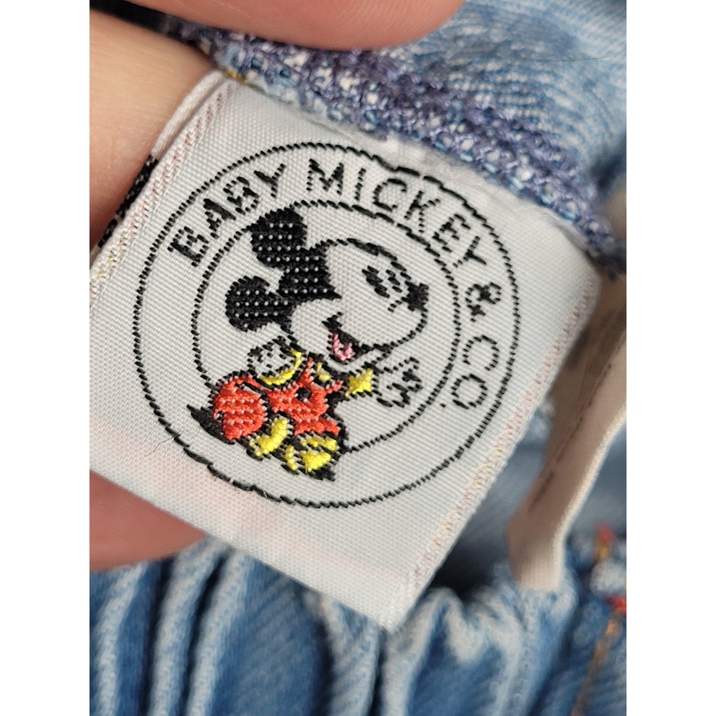 Vintage Micky & Co. Blue Denim Trousers w Embroidered Disney Characters Sz 18M