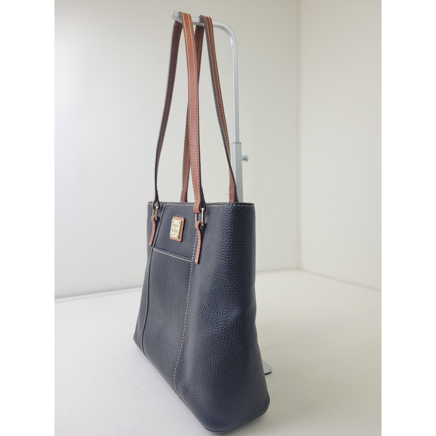 Dooney & Bourke Black Pebble Grain Leather Small Lexington Shopper Tote Bag