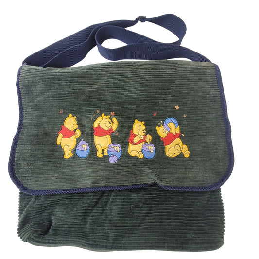 Vintage Disney Winnie the Pooh Green Corduroy Baby Diaper Bag