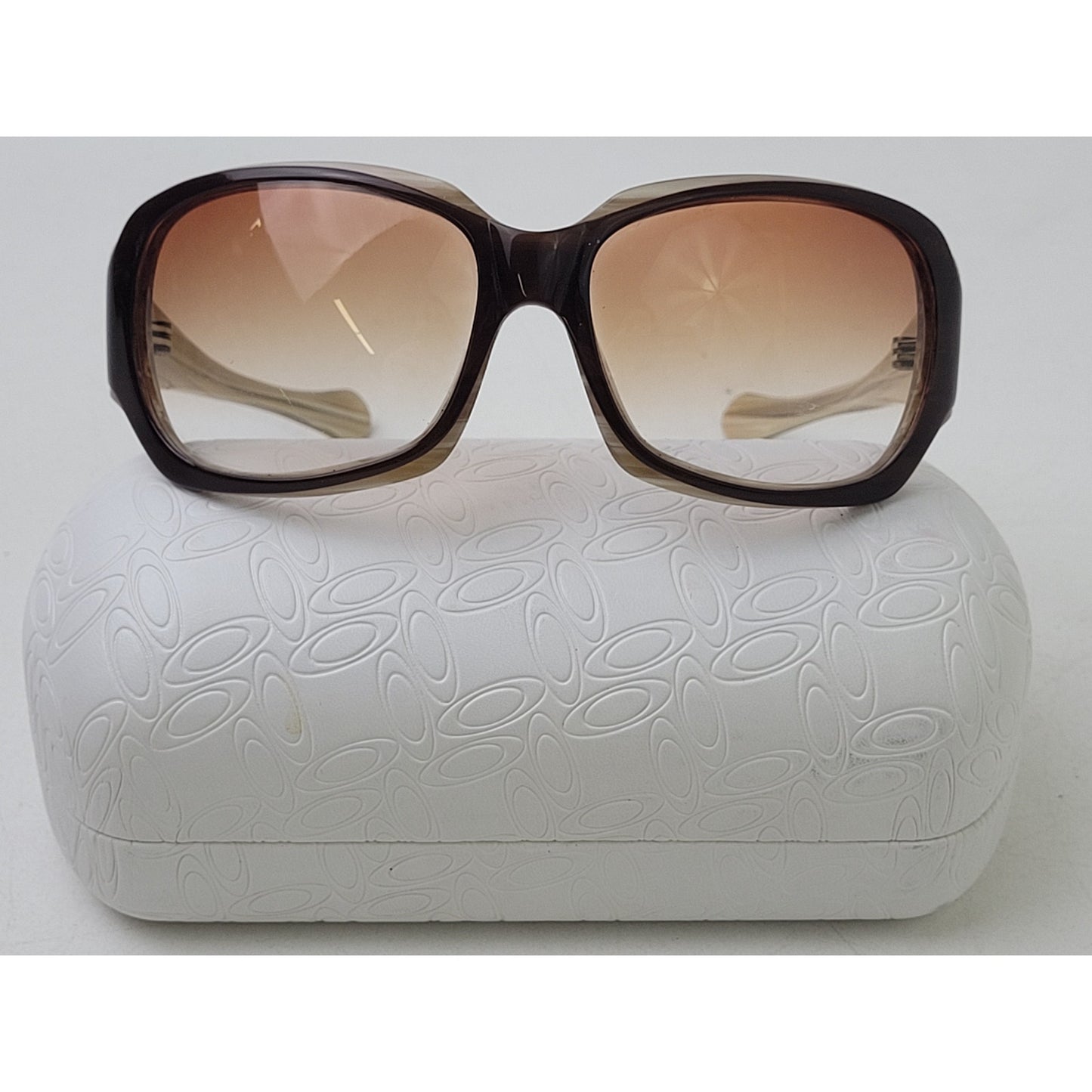 Y2K Oakley Script Bronze Gradient Women's Sunglasses with Case