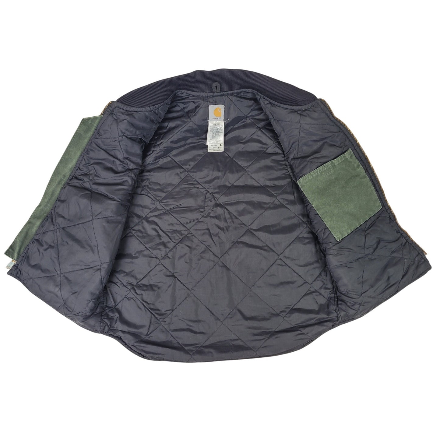Carhartt V02 CYP Moss Green Duck Canvas Vest Quilt Lined Men's Sz M