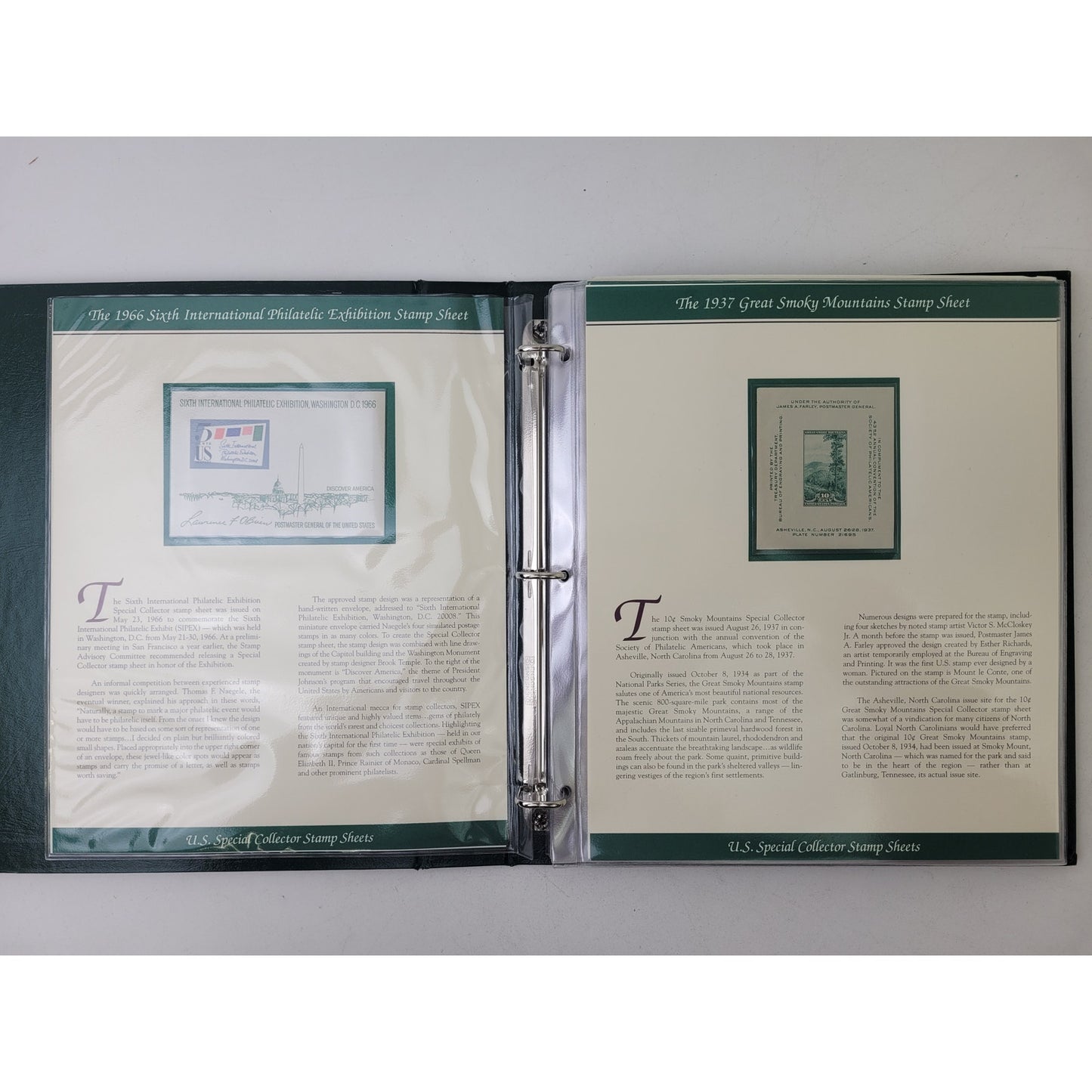 Vintage U.S. Special Collector Stamp Sheets | 32 Stamp Sheets in Binder