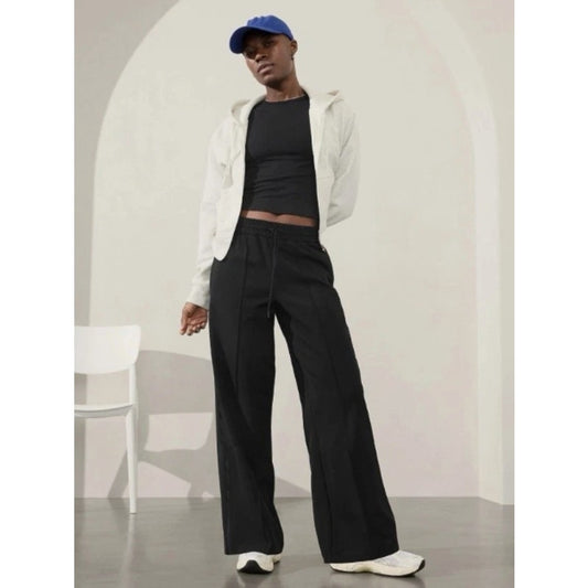 Athleta Black Athleisure Straight Leg Drawstring Endeavor Pants Sz L NWT